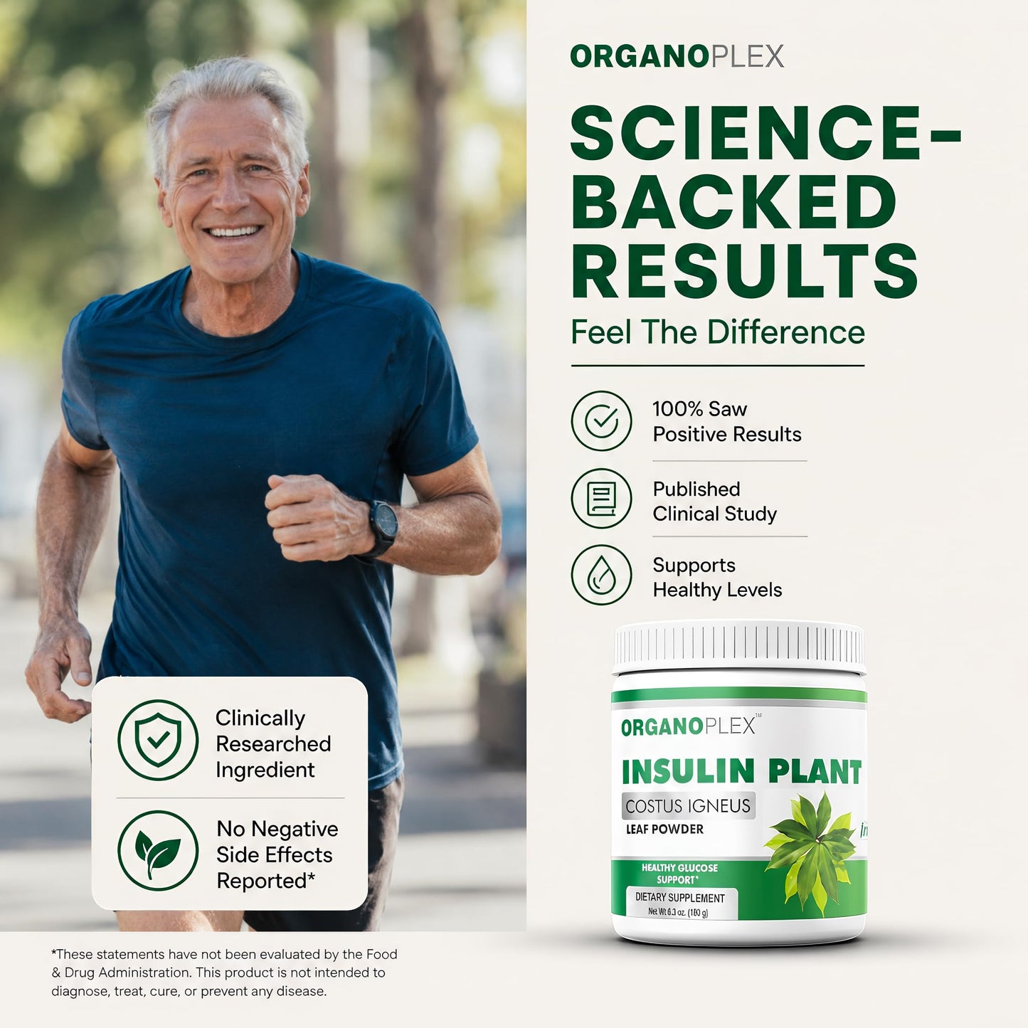 ORGANOPLEX Insulin Plant Powder Blood Sugar Support Supplement 6.4 oz