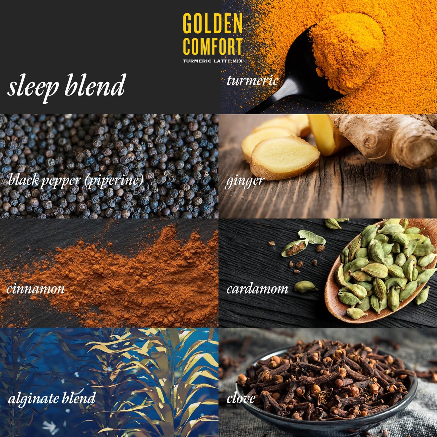 REFLUX GOURMET Golden Comfort Sleep Blend – Turmeric Latte with Melatonin, GABA, L-Theanine & Black Pepper Extract, Powder, 1.48 oz