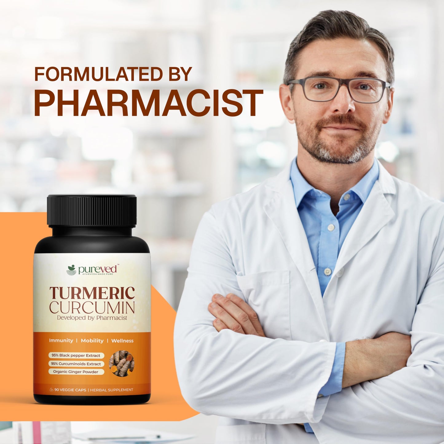Pureved Turmeric Curcumin Capsules 90 Count