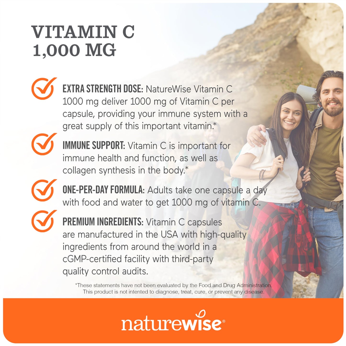 NatureWise Vitamin D3 5000IU (125mg) Capsules 360 Count + Vitamin C 1000mg Capsules 120 Count Bundle