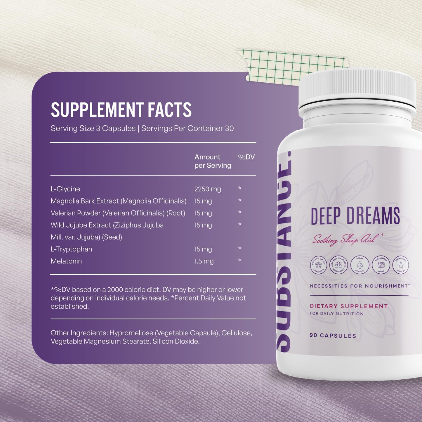 SUBSTANCE Nature’s Deep Dreams Soothing Sleep Aid 90 Capsules