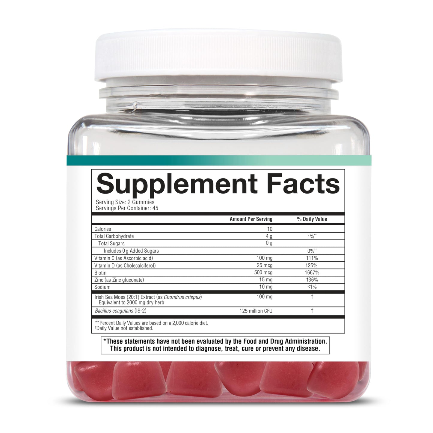 Youtheory Zero Sugar Irish Sea Moss Gummy 90 Count
