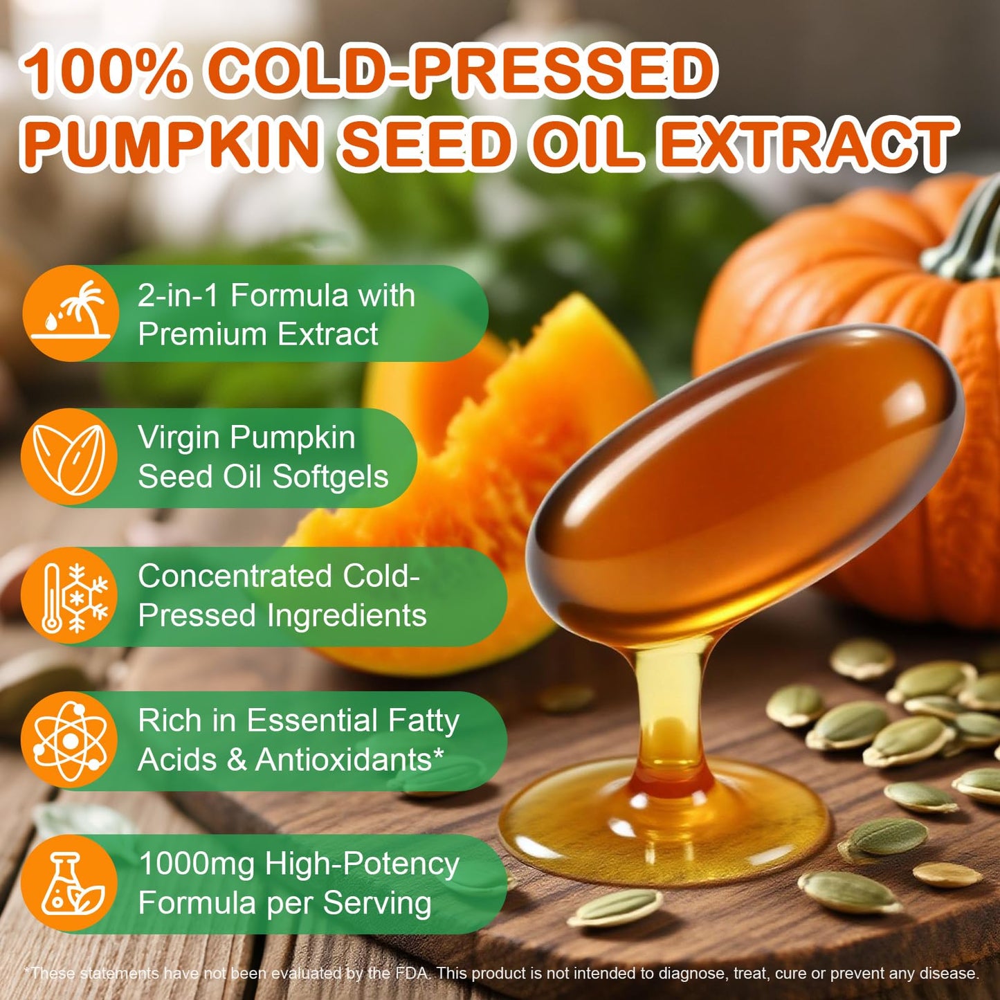 Buyourtaste Pumpkin Seed Oil with Saw Palmetto Softgels, 300 Count