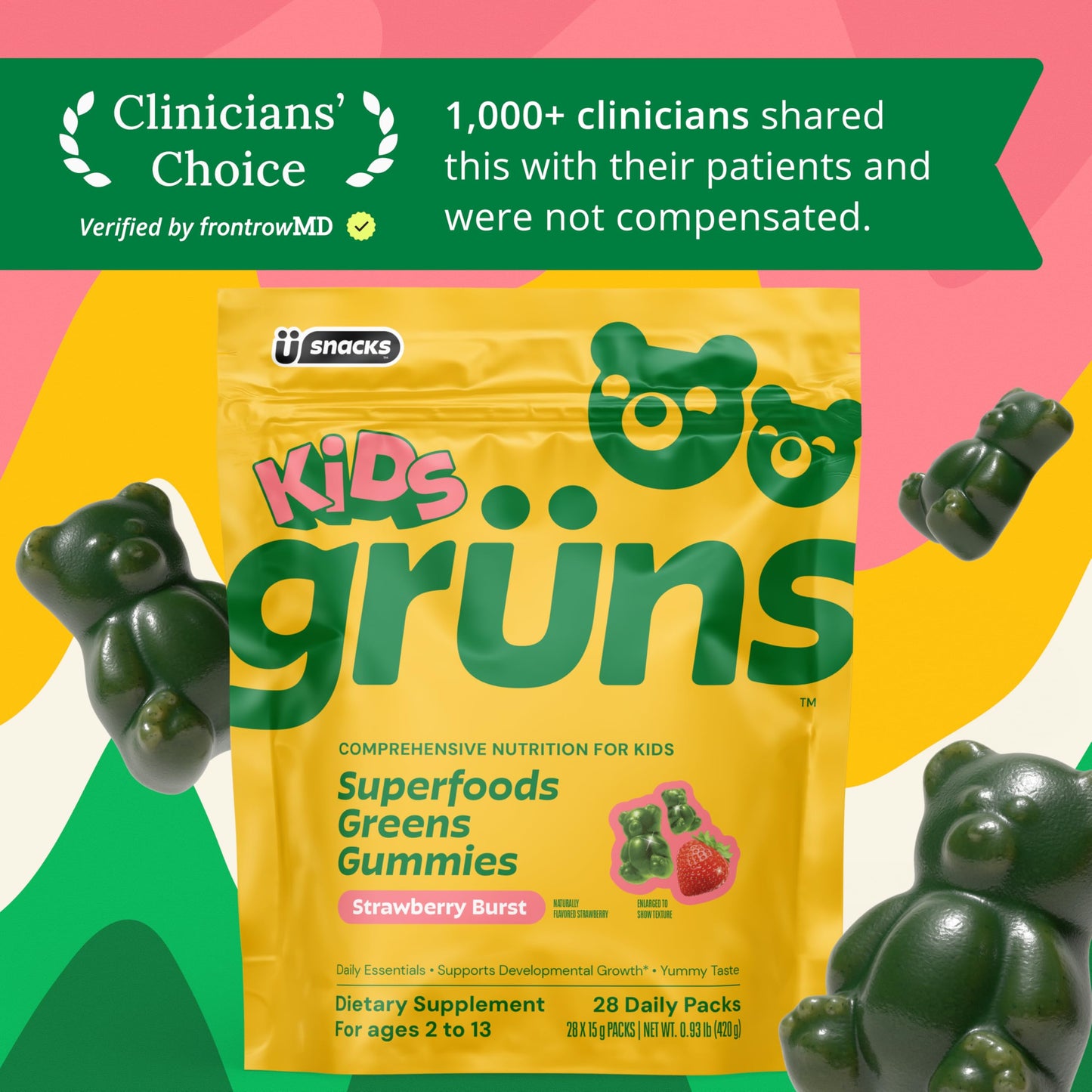 Grüns Kids Multivitamin Greens Gummies 168