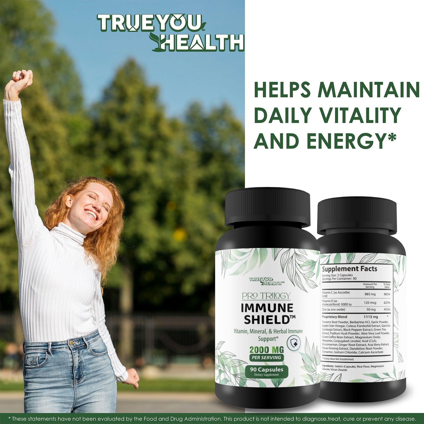 True You Health Pro Trilogy Immune Shield Immune Support Capsules, 90 Count