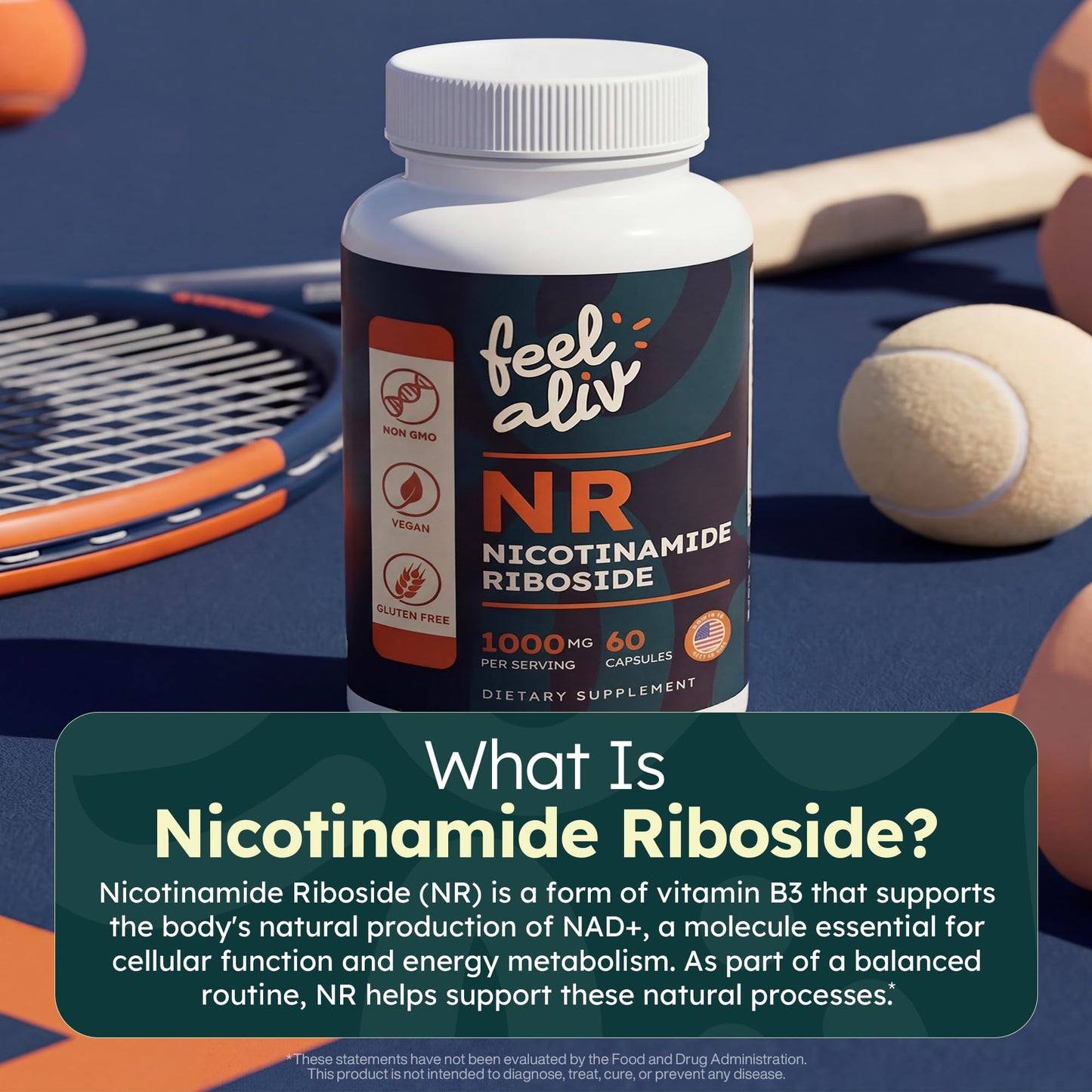 Feelaliv Nicotinamide Riboside NR 1000 mg Capsule, 60 Capsules