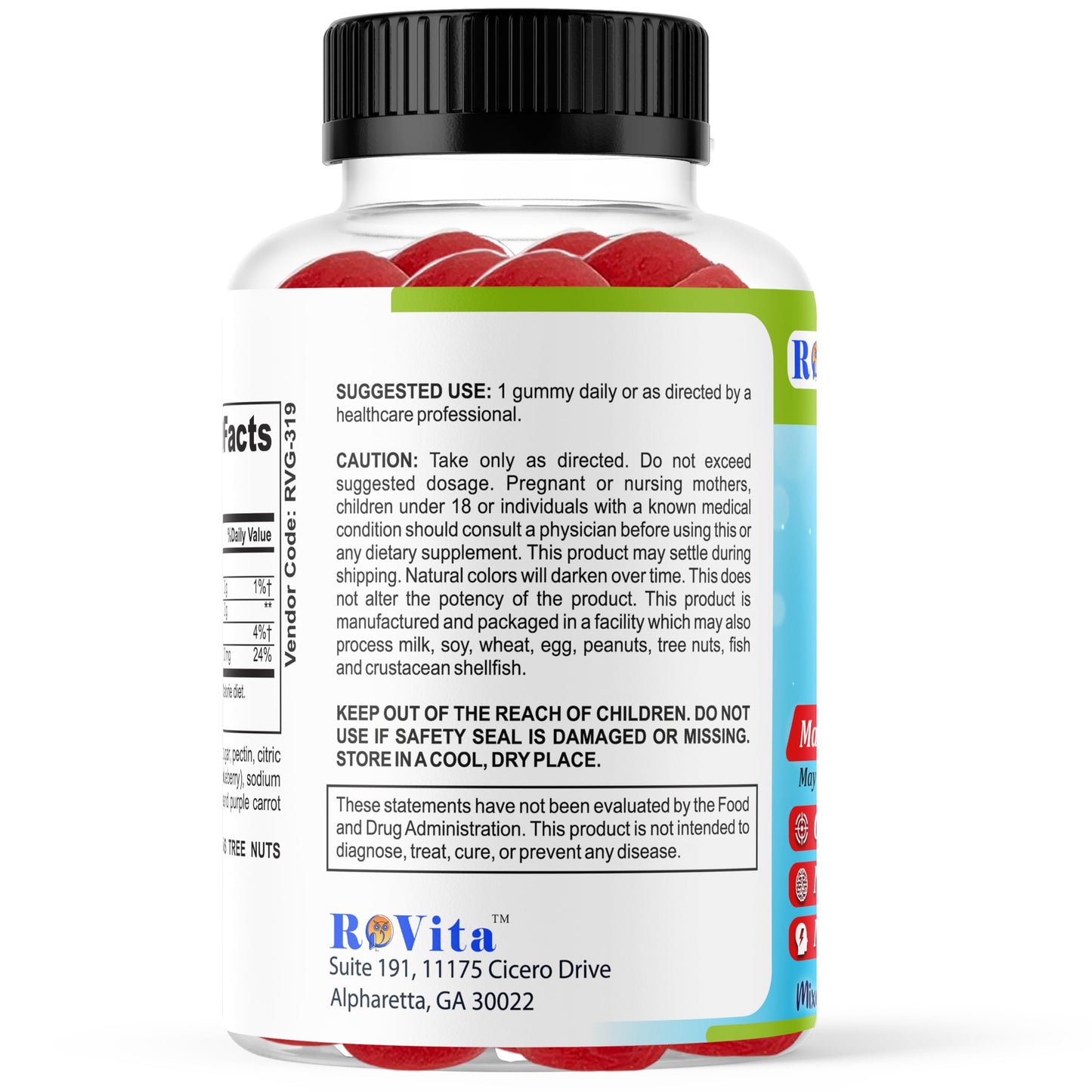ROVita Calm Genius Kids Magnesium Gummies, Magnesium Citrate Kids Supplement for Relaxation & Daily Wellness, 60 Gummies