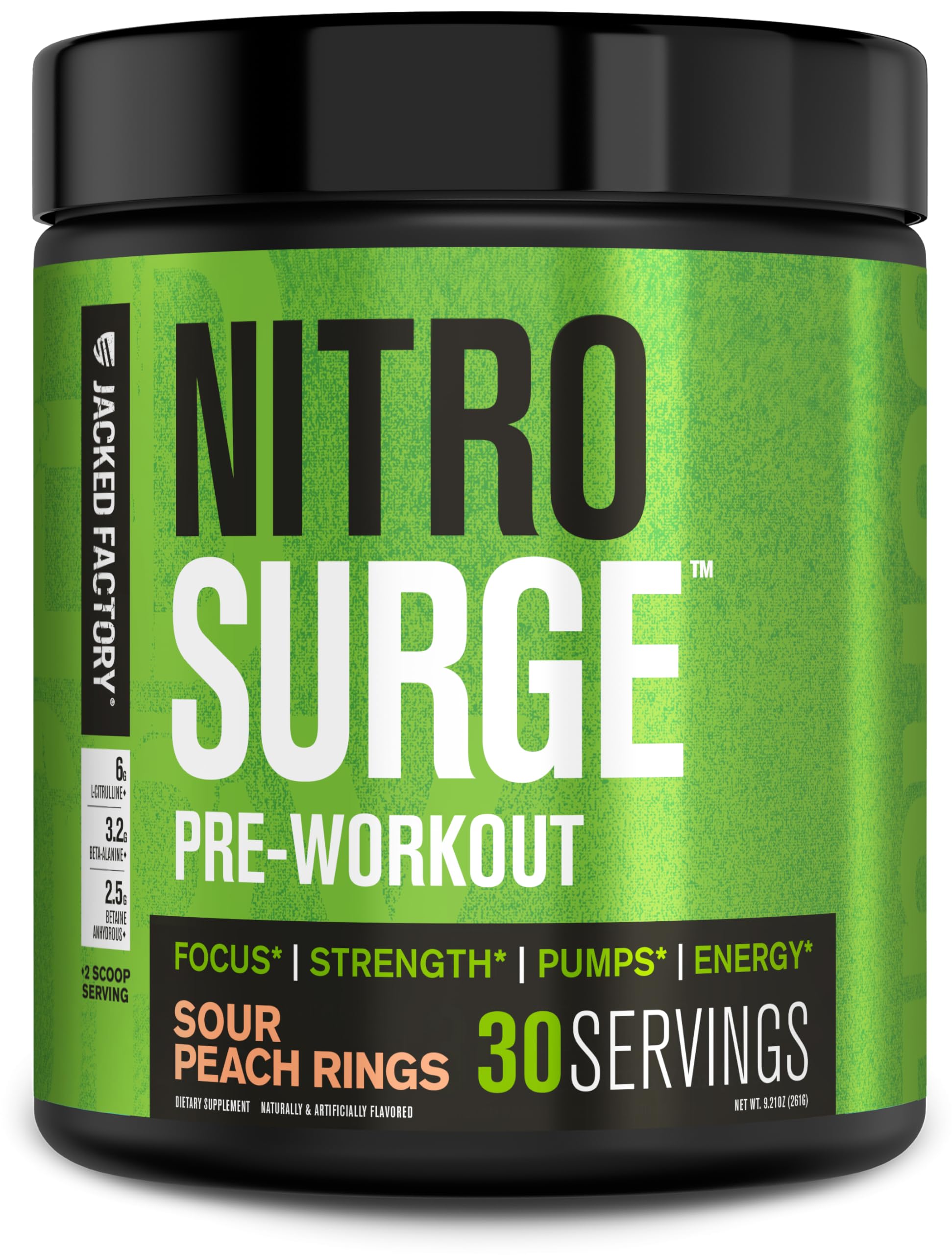 Jacked Factory Nitrosurge Pre Workout Supplement Powder 30 Servings
