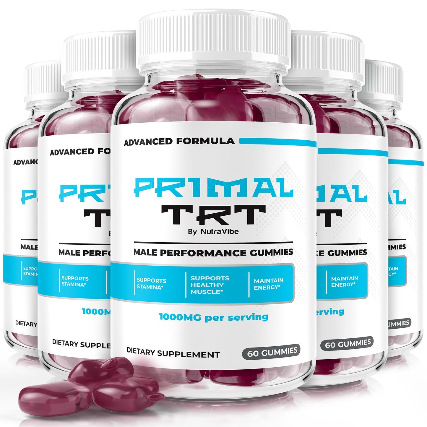 NutraVibe Primal TRT Gummies, 300 Gummies