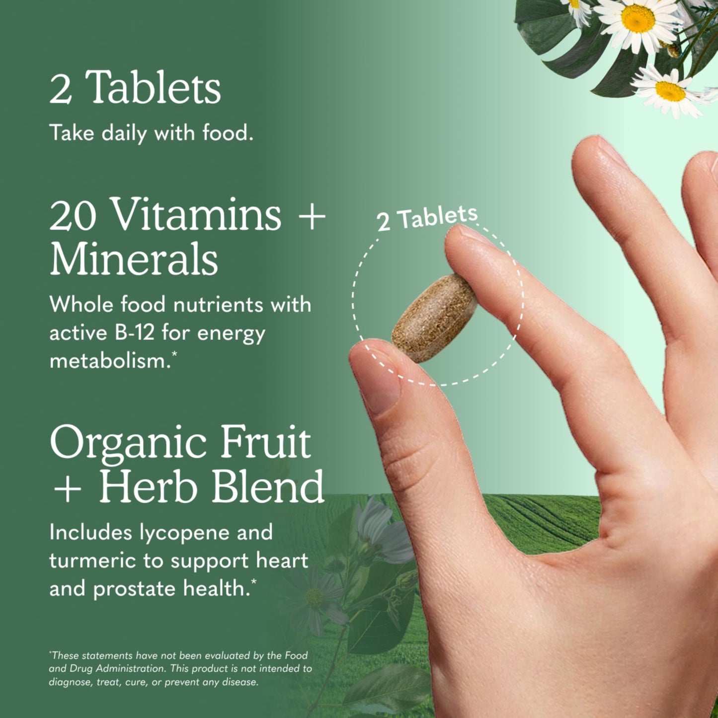 Garden of Life Organics Whole Food Multivitamin for Men 40+ 120 Tablets