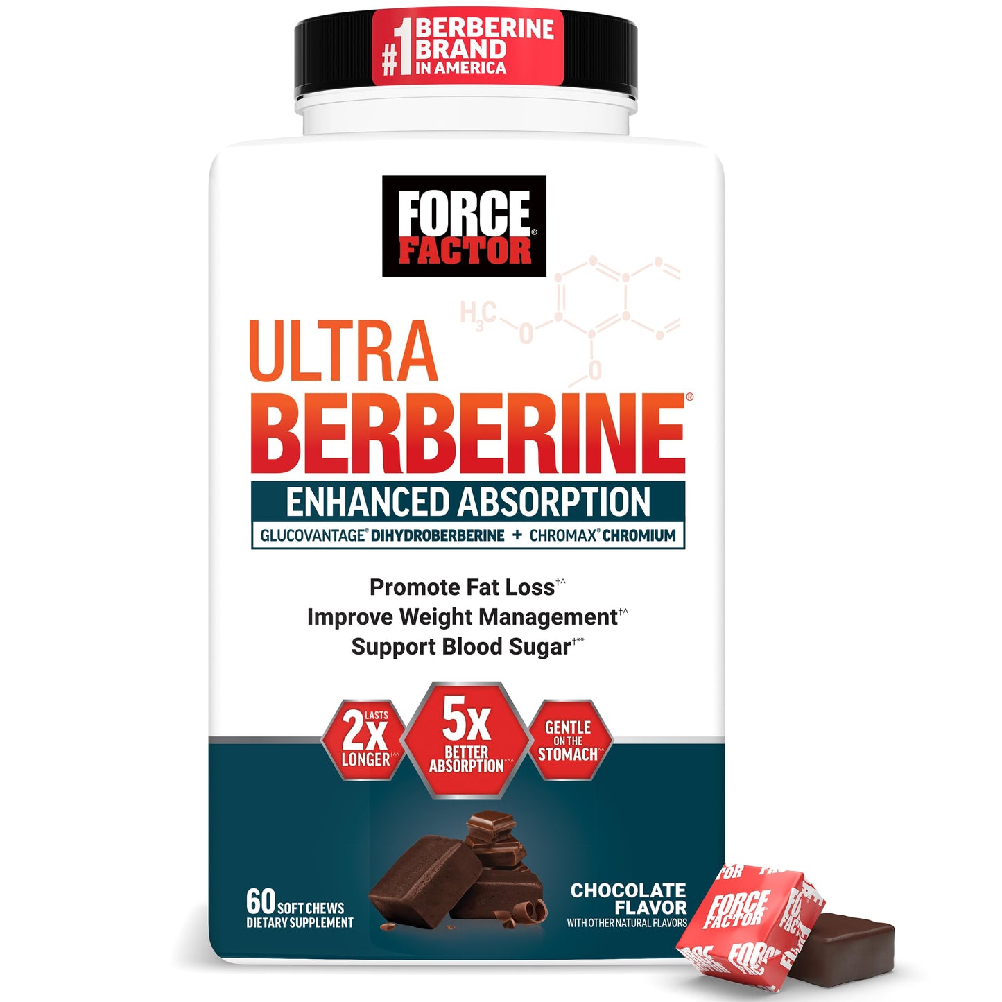 Force Factor Ultra Berberine Enhanced Absorption Soft Chew 60 Count