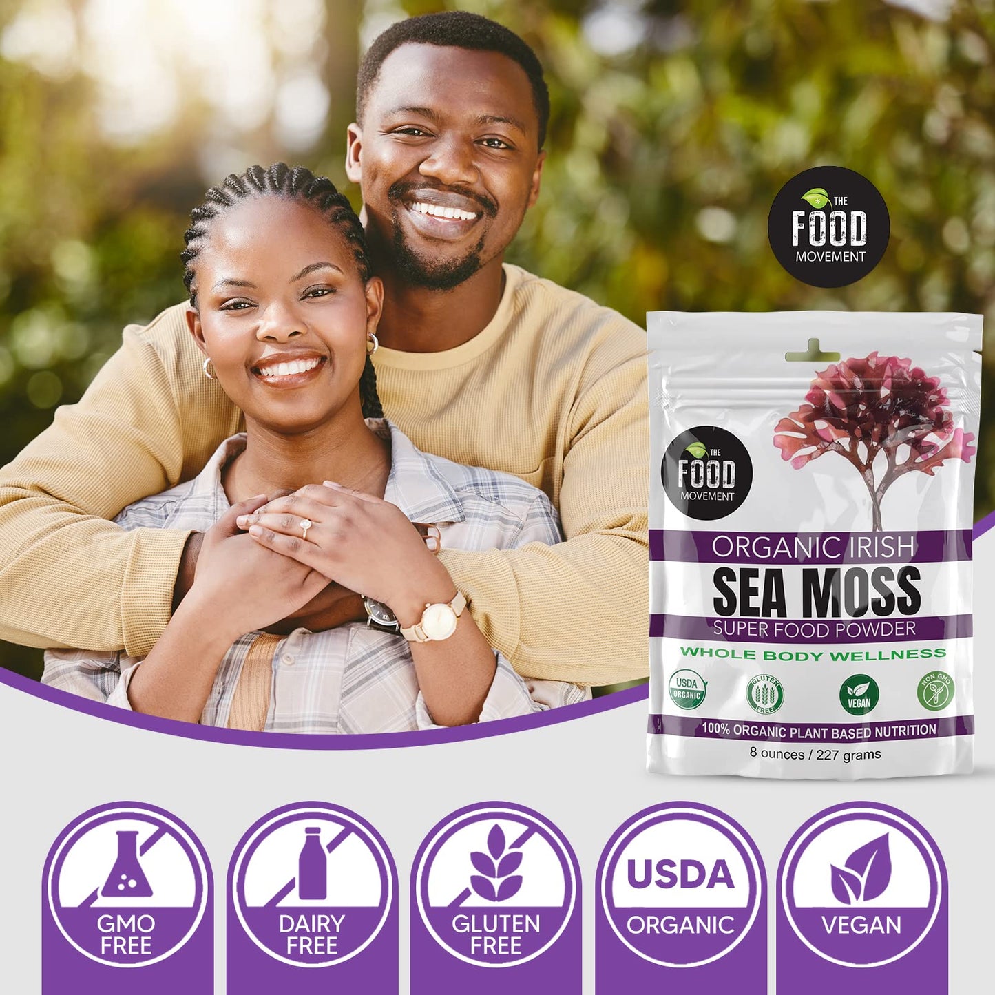 Generic The Food Movement Co. Organic Raw Irish Sea Moss Powder 8 Oz