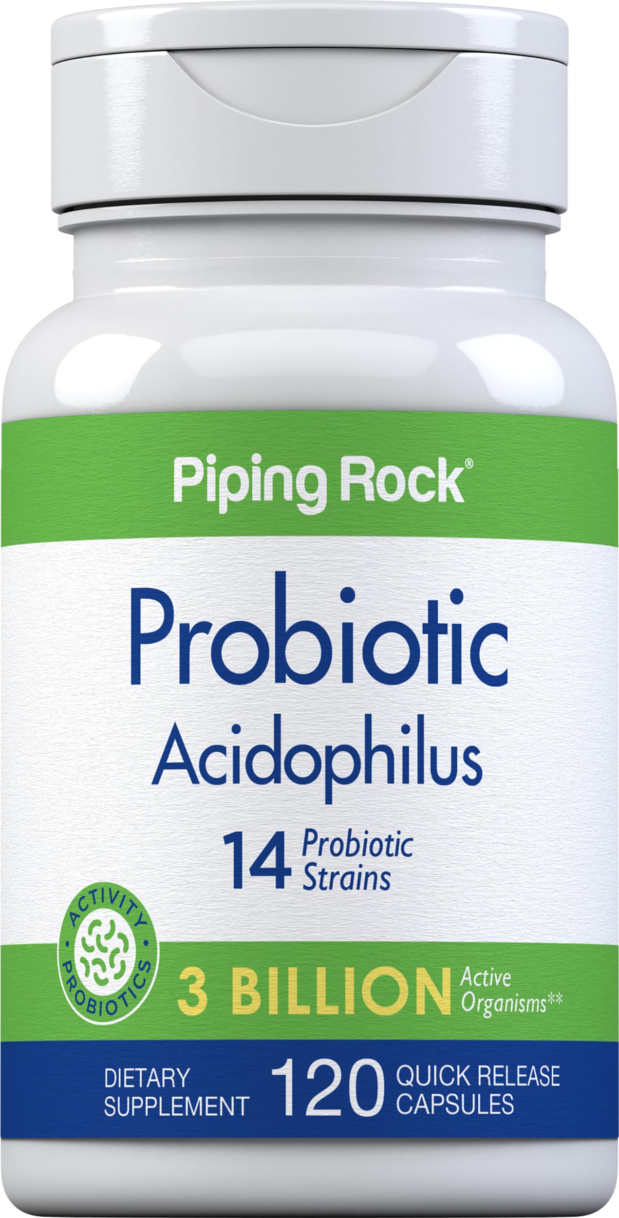 Piping Rock Probiotic Acidophilus Capsules for Women and Men 120 Count