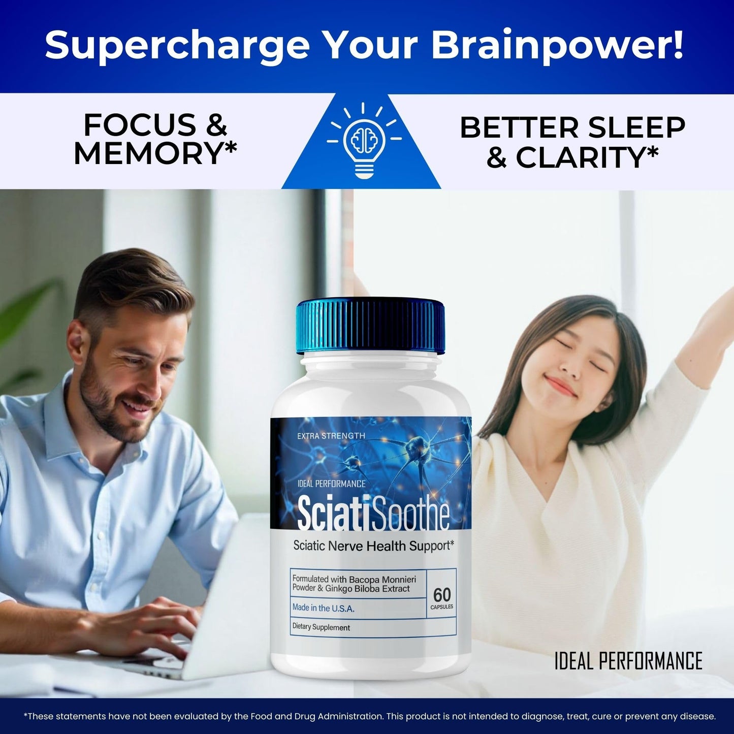 IDEAL PERFORMANCE SciatiSoothe for Sciatica Nerve Health Support Capsules 120 Count