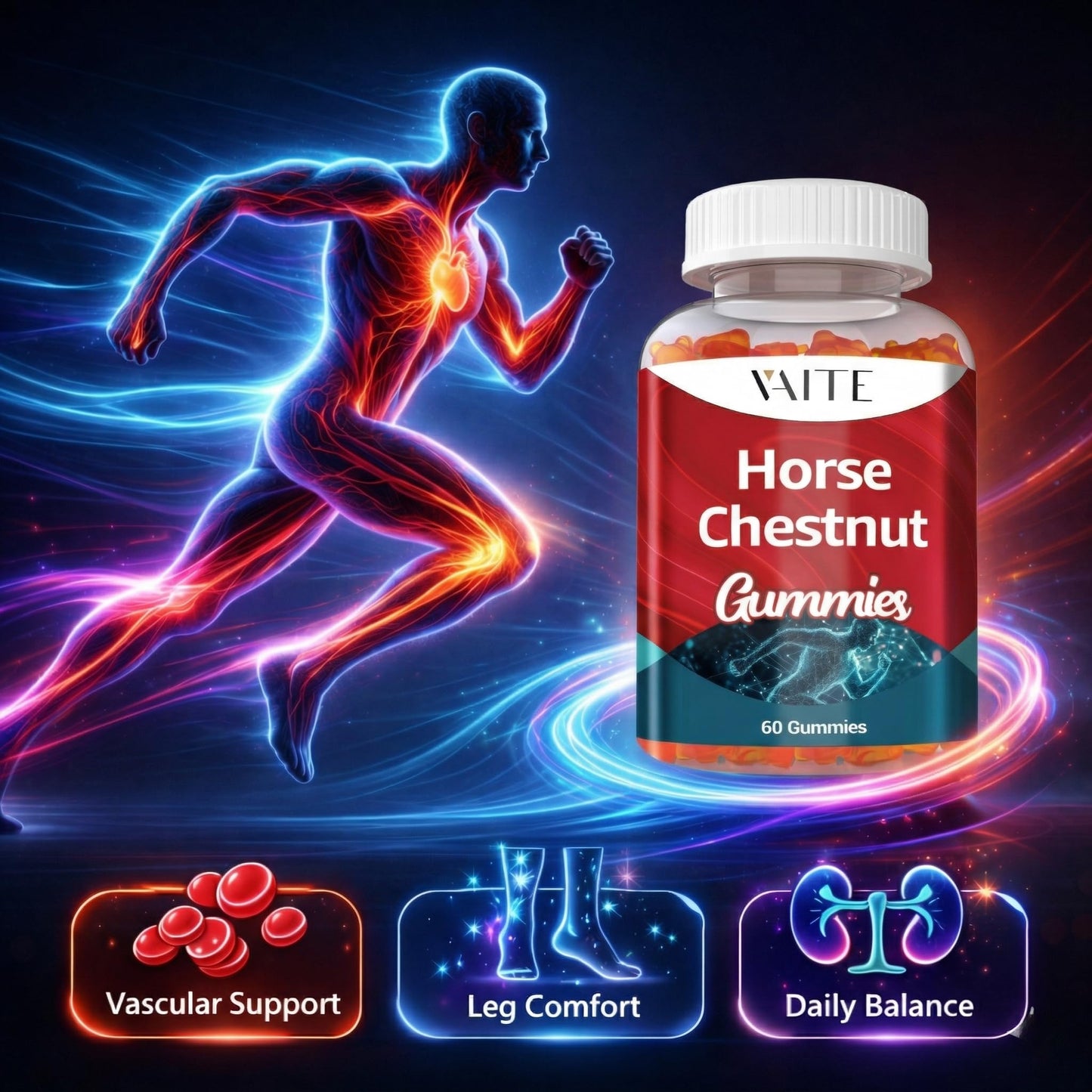 VAITE Horse Chestnut Extract Supplement Gummy 60 Count