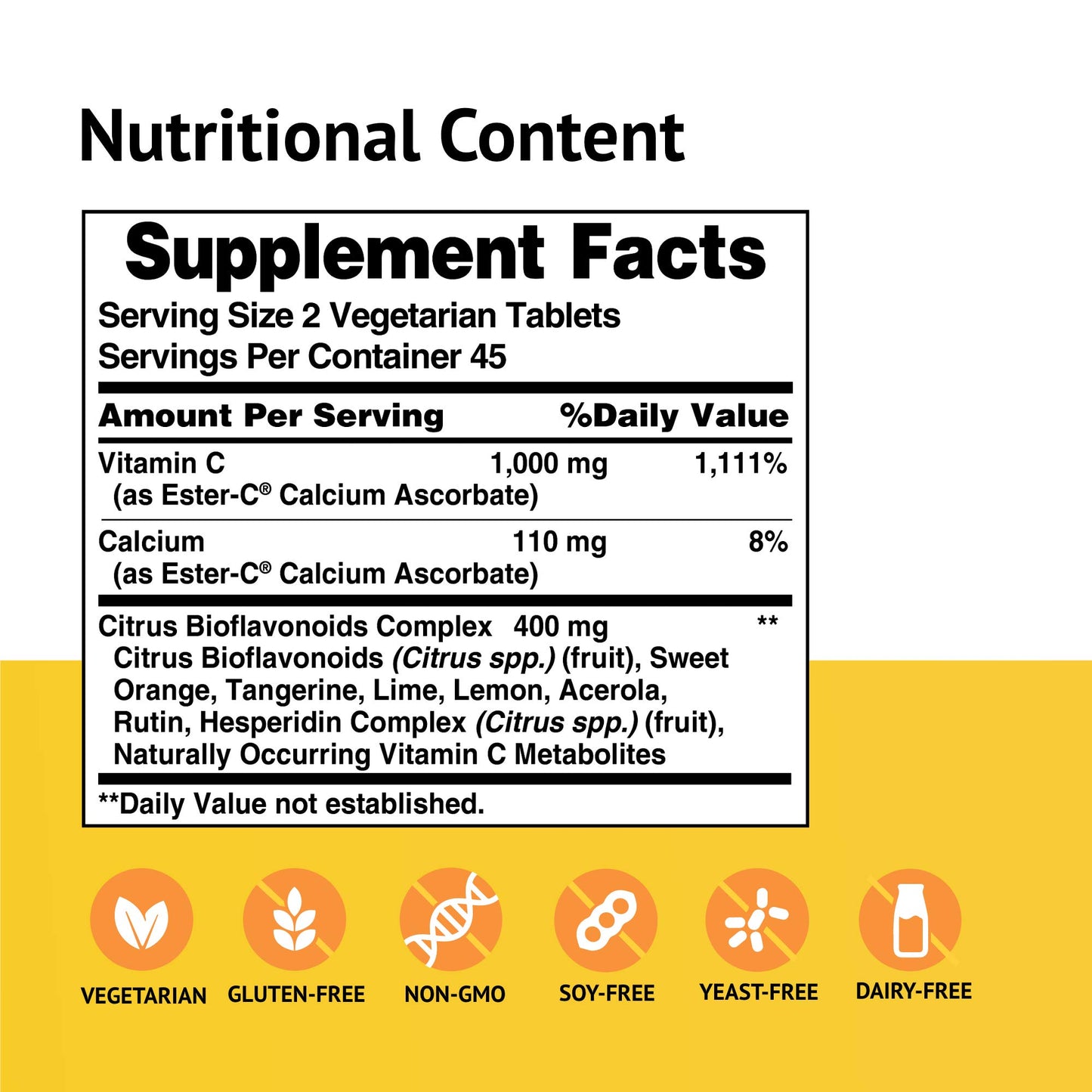 American Health Ester-C 500 with Citrus Bioflavonoids Vegetarian Tablet, 90 Count