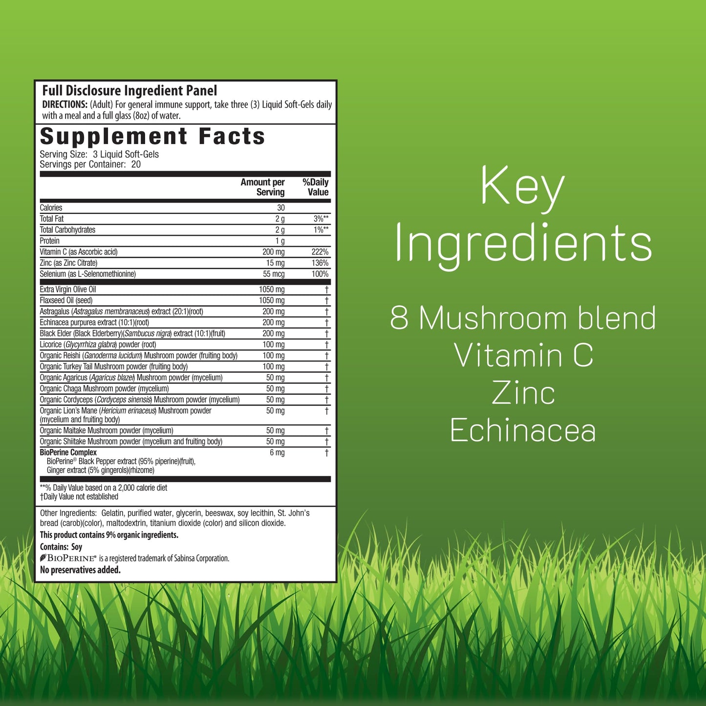 Irwin Naturals Pure Defense Mushroom-8 Immune Support Softgels 60 Count