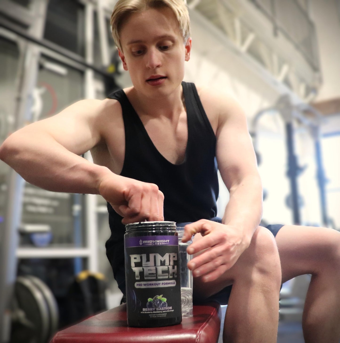 Midknight Labs PumpTech Pre-Workout for Pump and Focus Powder, 16 Servings