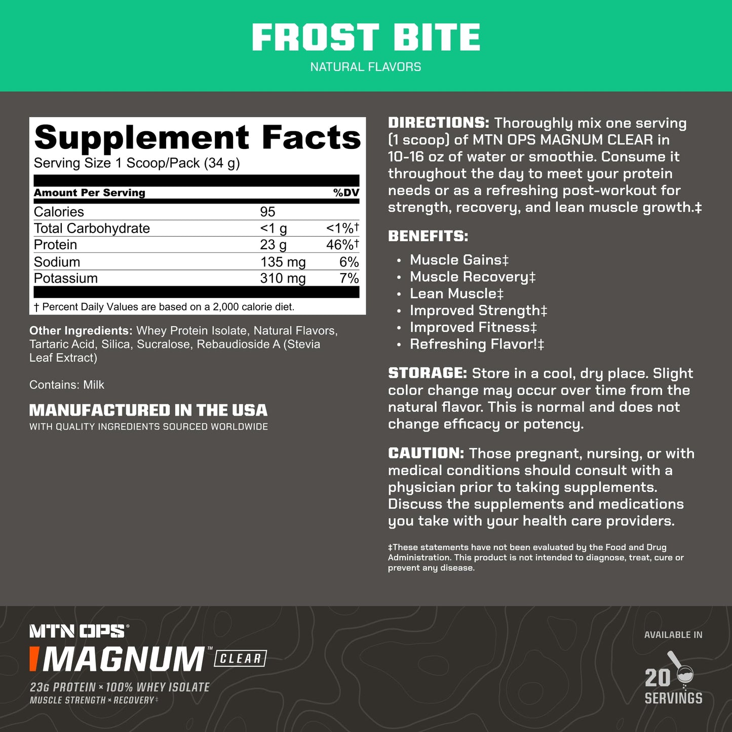MTN OPS Magnum Clear Whey Protein Isolate Powder 20.7