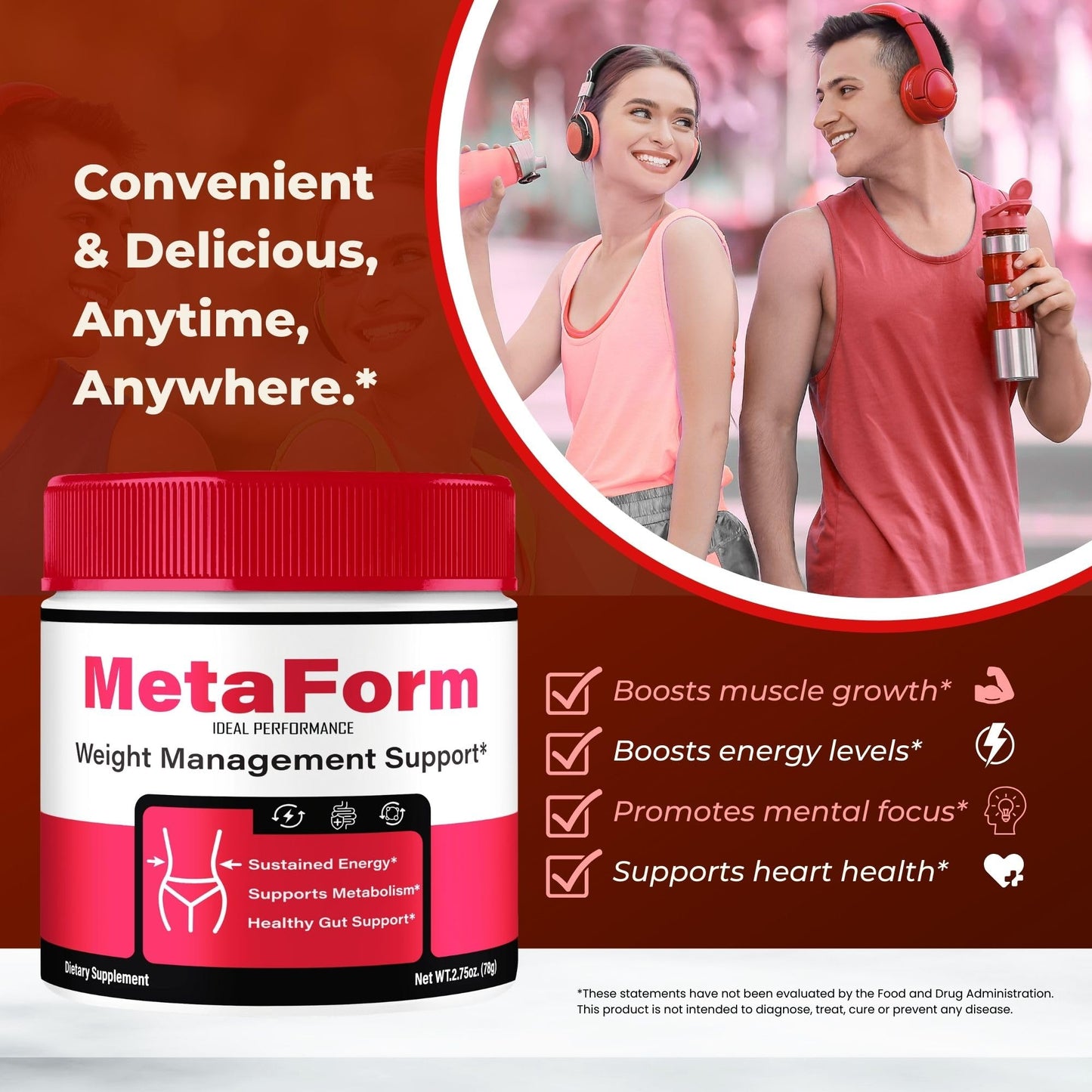 IDEAL PERFORMANCE Metaform Powder 2 oz, Pack of 2, 4-Count