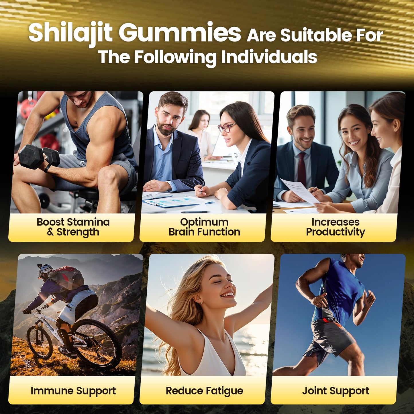 VivoNu Shilajit Gummies with Ashwagandha & Gokshura, 60 Gummies