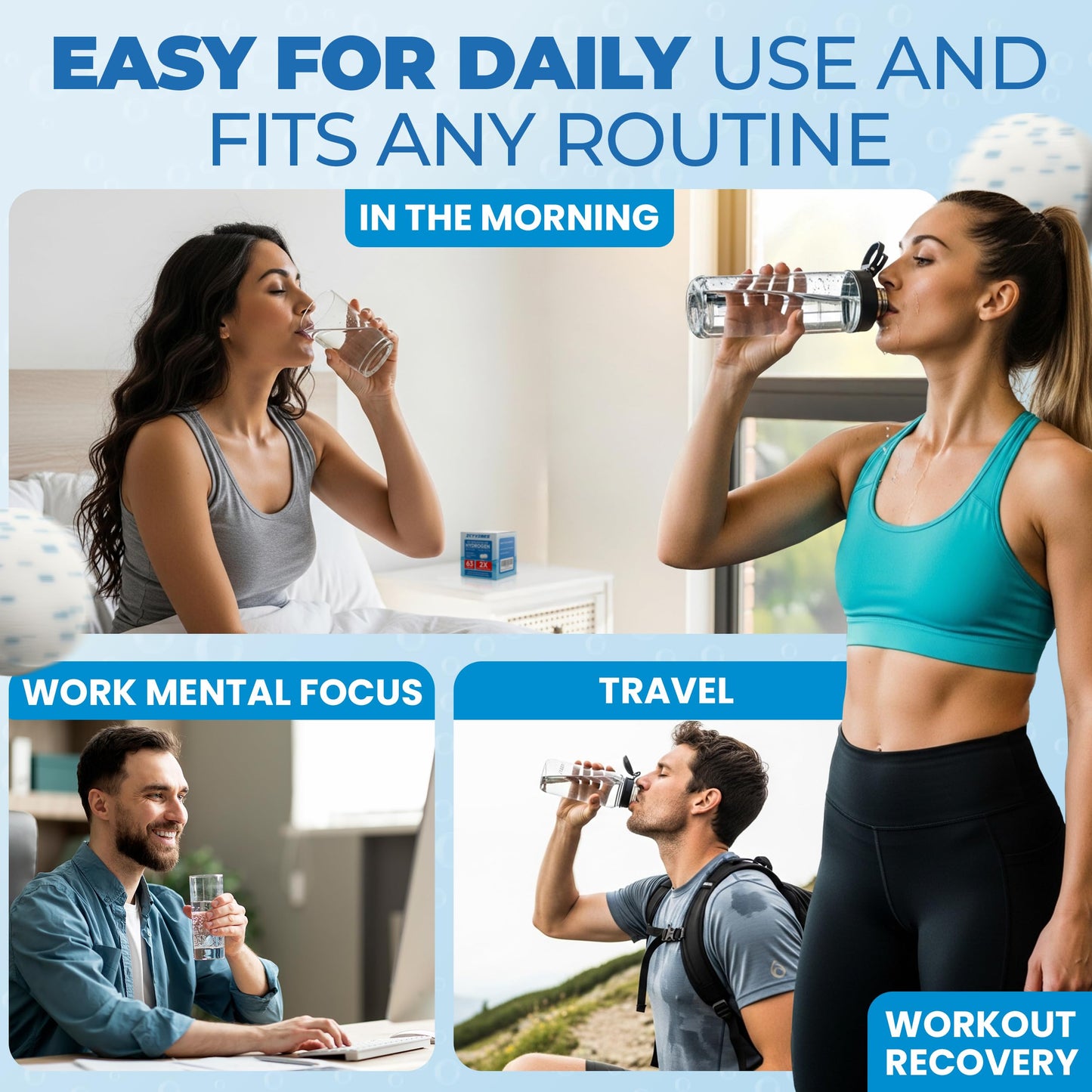 ICYVIBES Premium Mineral Hydrogen Water Tablets with Magnesium, 60 Tablets