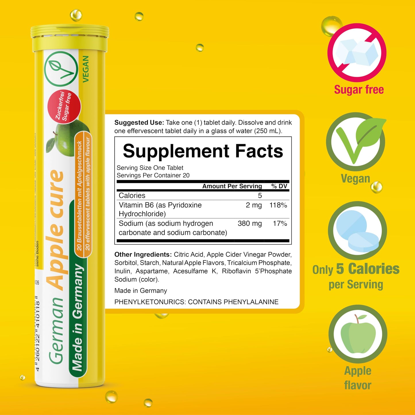 T&D German Apple Cure 60 Tablets
