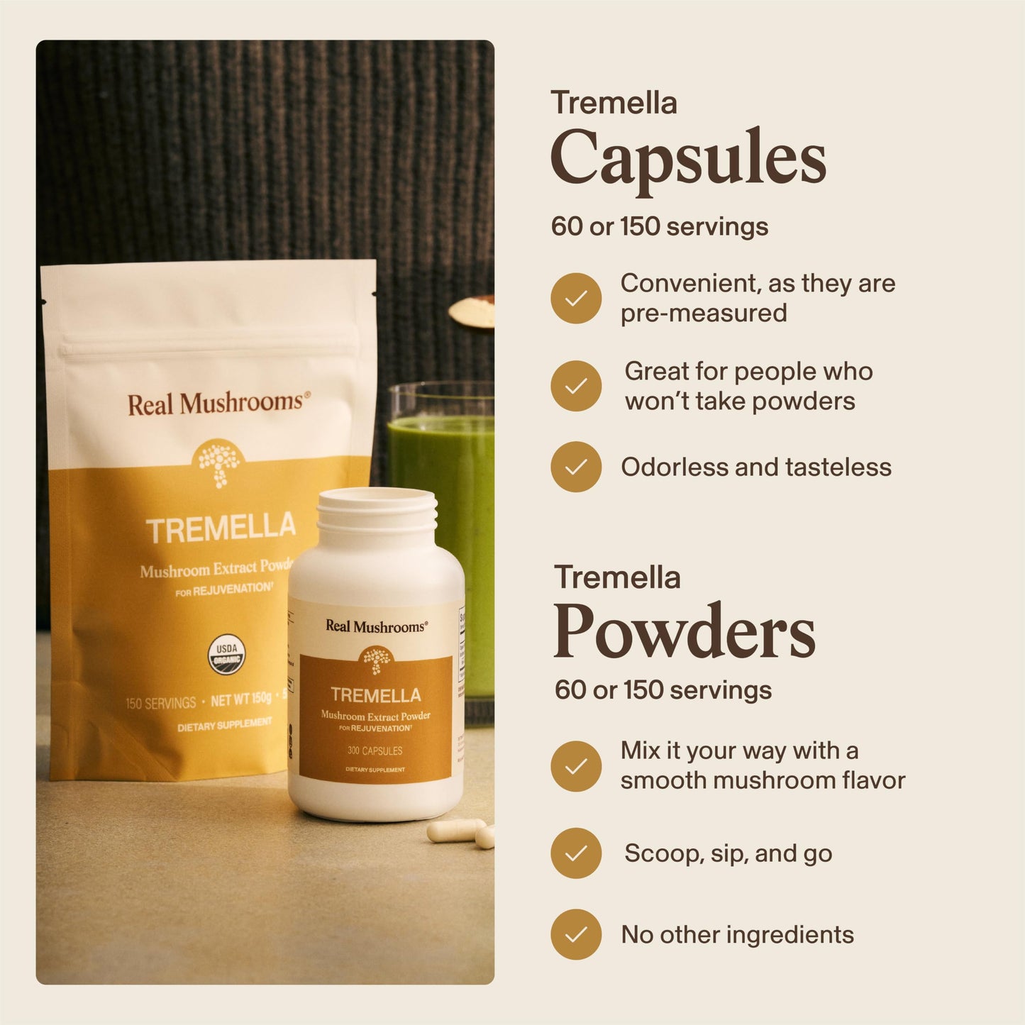 Real Mushrooms Tremella Mushroom Powder 2.12 Ounce