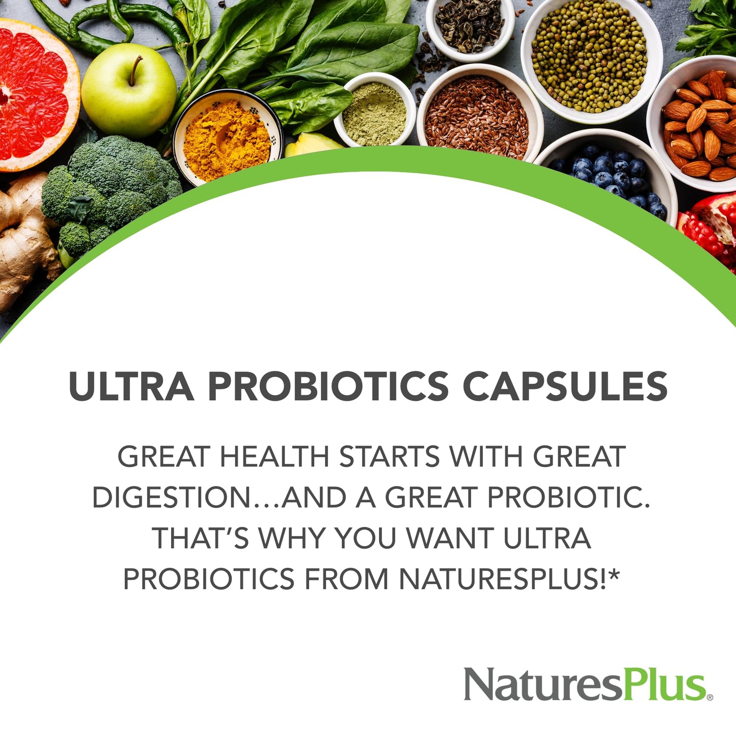 NaturesPlus Ultra Probiotics 60 Vegan Capsules Full Spectrum Total Body Support