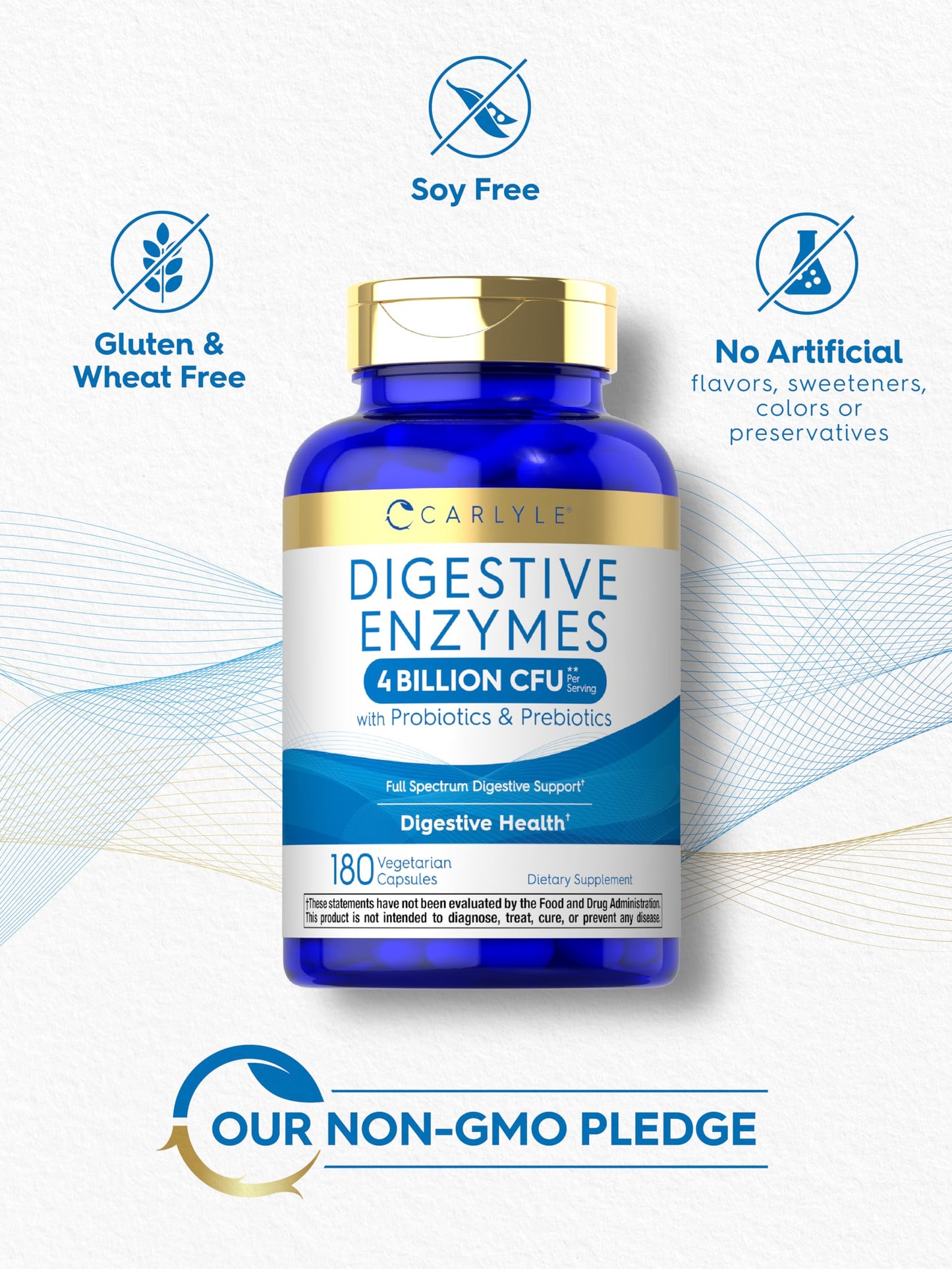 Carlyle Digestive Enzymes With Probiotics & Prebiotics Capsule, 180 Count