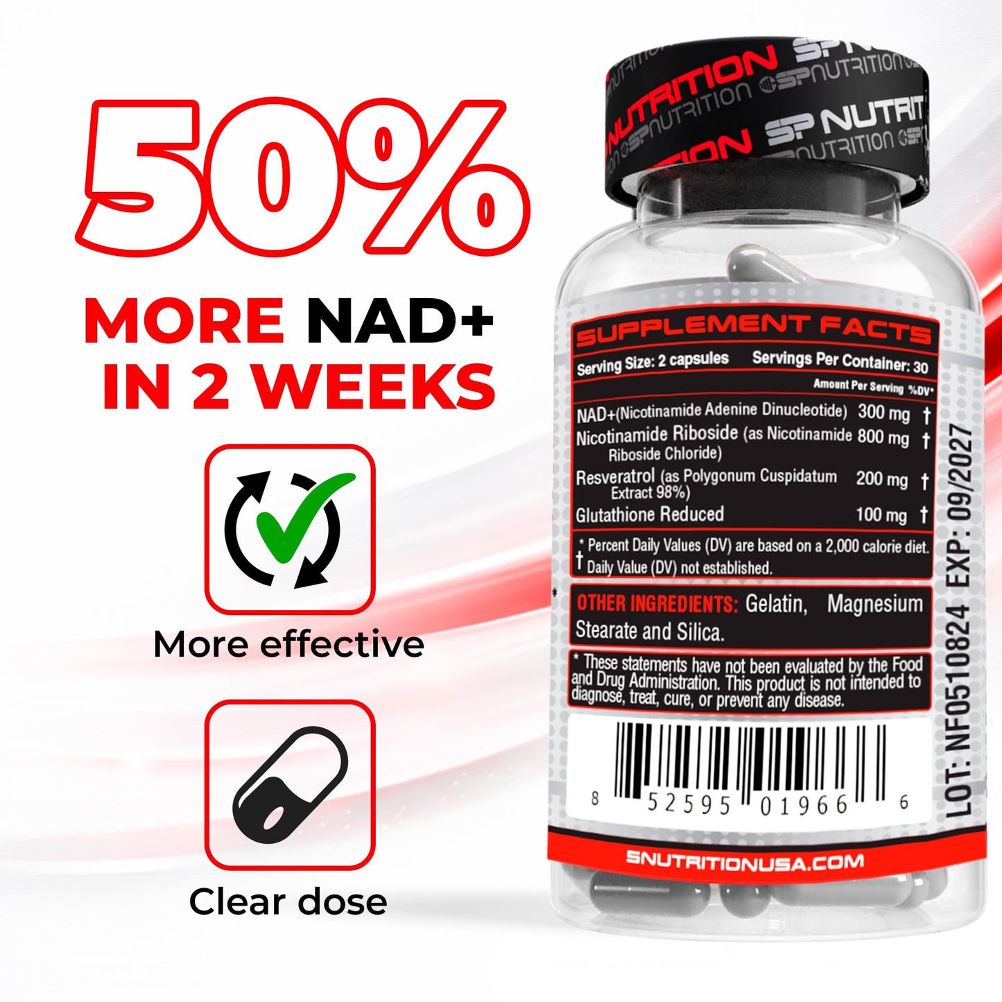 S Nutrition NAD+ Revive Nicotinamide Adenine Dinucleotide Supplement Capsule 90
