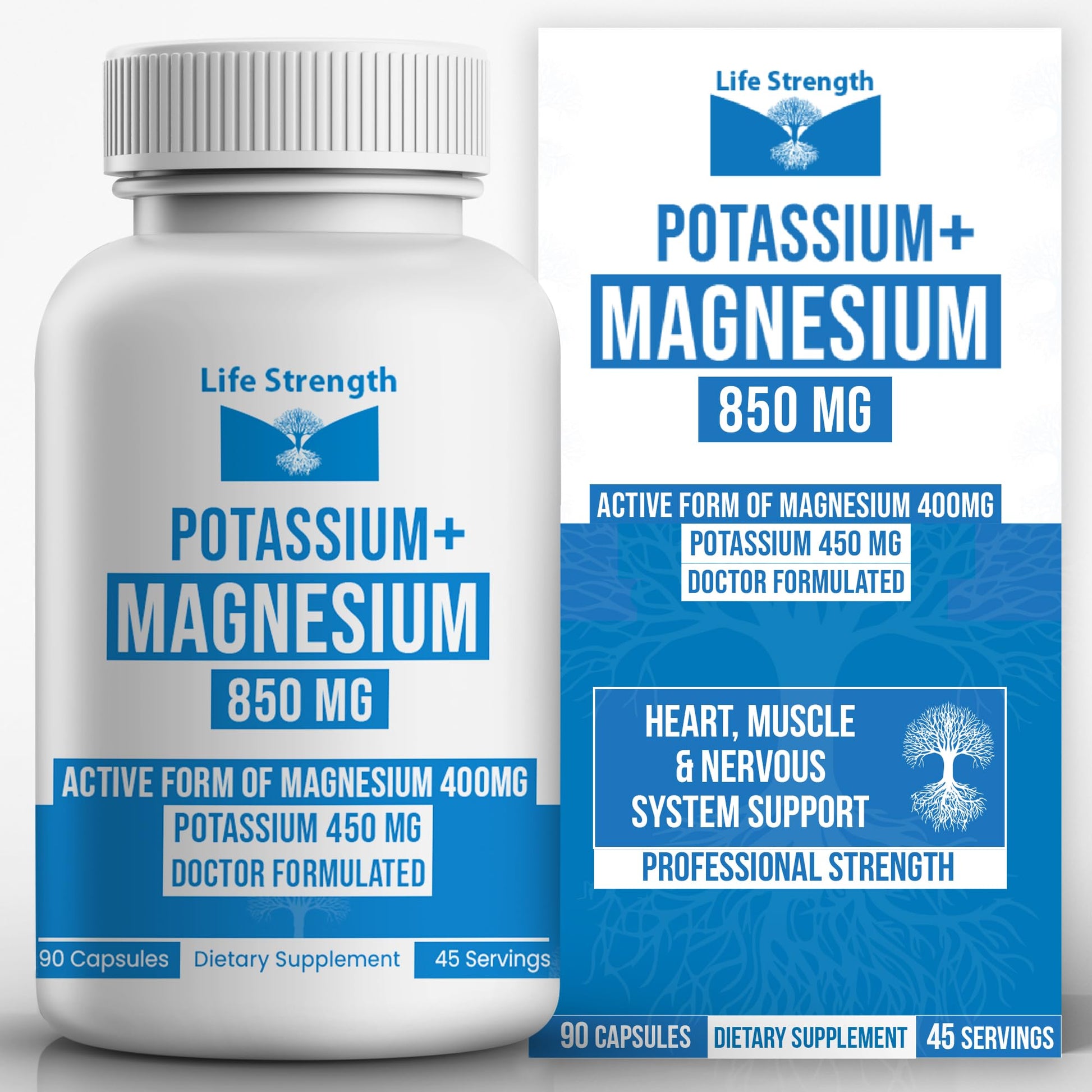 LifeStrength Magnesium Potassium Complex Capsules 90 Count