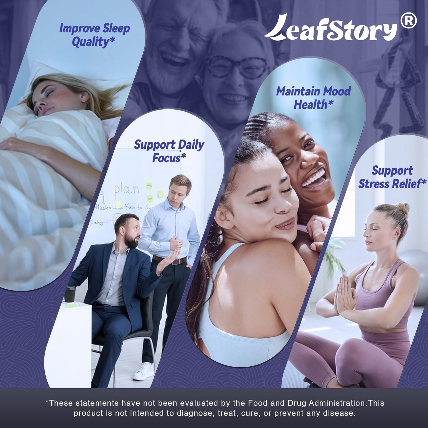LeafStory Nootropic Brain Supplements for Memory and Focus, Cognitive Function for Mental Health & Clarity, Vitamin B6 B12, Folate & Dihydromyricetin, 60 Capsules