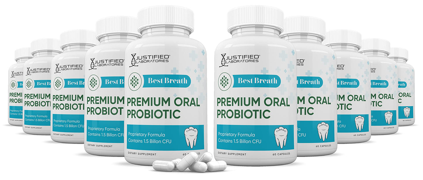 Justified Laboratories Best Breath Probiotic 1.5 Billion CFU Oral Support Capsule, 600 Capsules