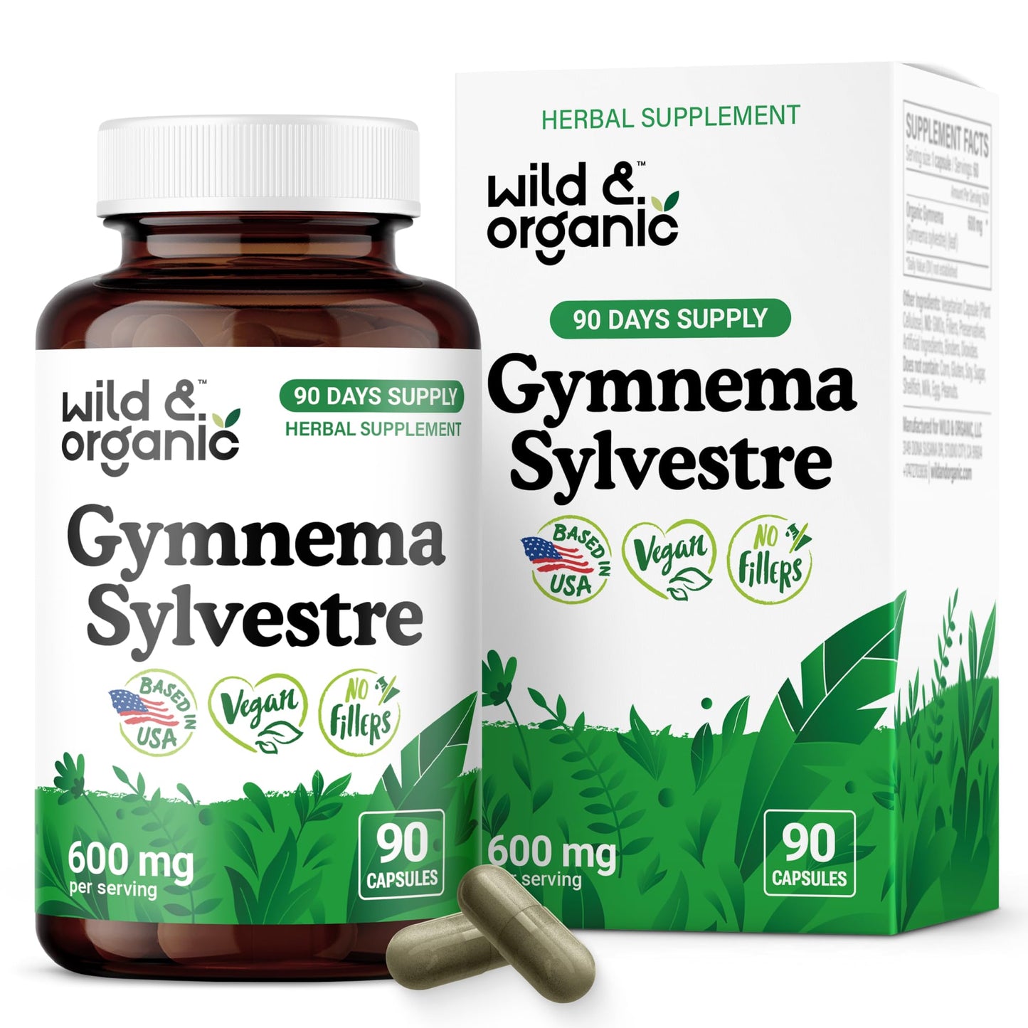 Wild & Organic Gymnema Sylvestre Capsules 90 Count