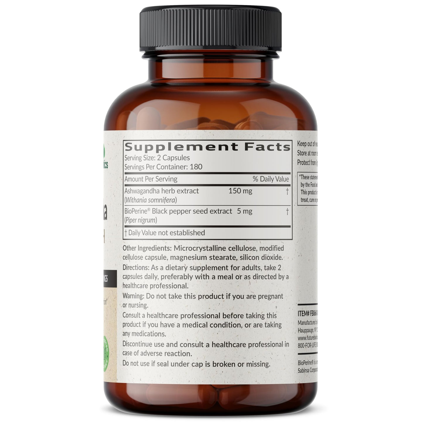Futurebiotics Ashwagandha Extra Strength Stress & Mood Support Capsule 360