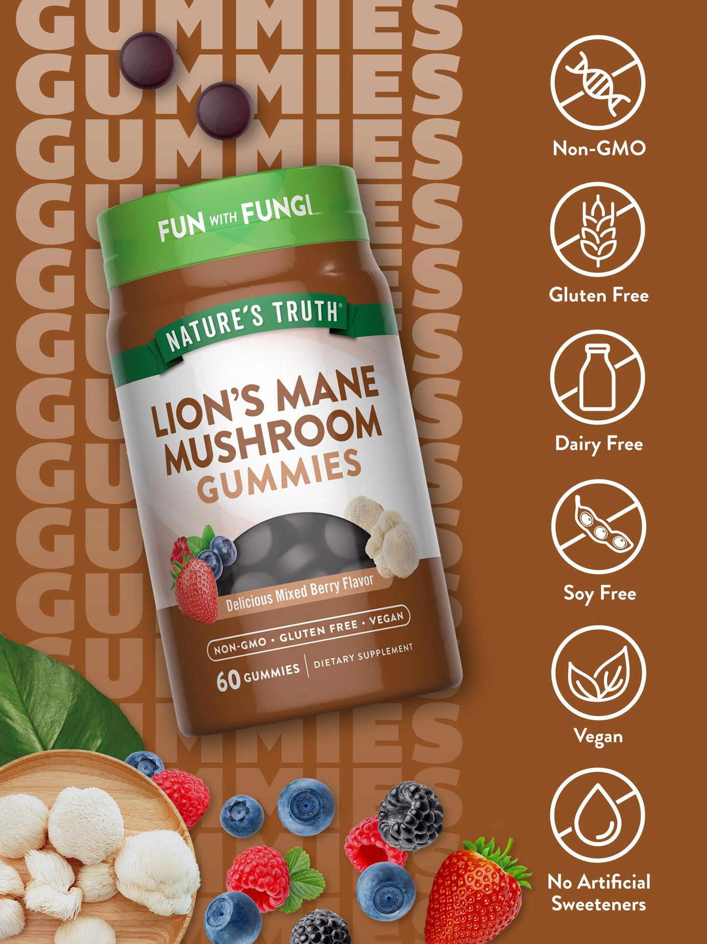 Nature's Truth Lion's Mane Gummies 60 Count