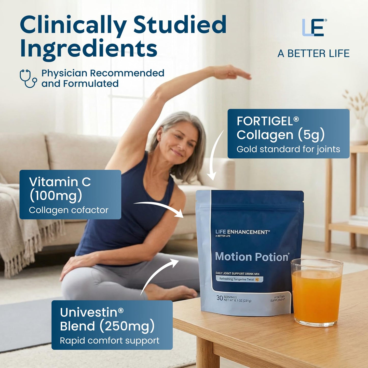 Life Enhancement Motion Potion Joint Support Drink Supplement Powder 8.1 Ounce
