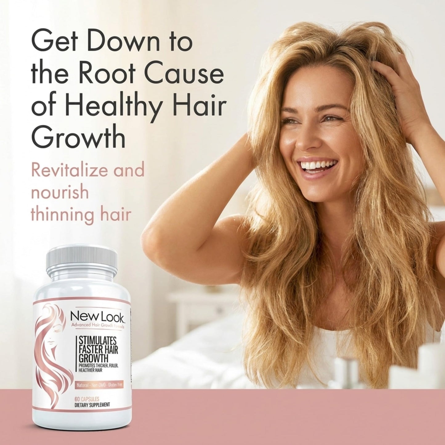 Vivid Health Nutrition Hair Growth Support Vitamins for Women and Men Capsules, 60 Capsules