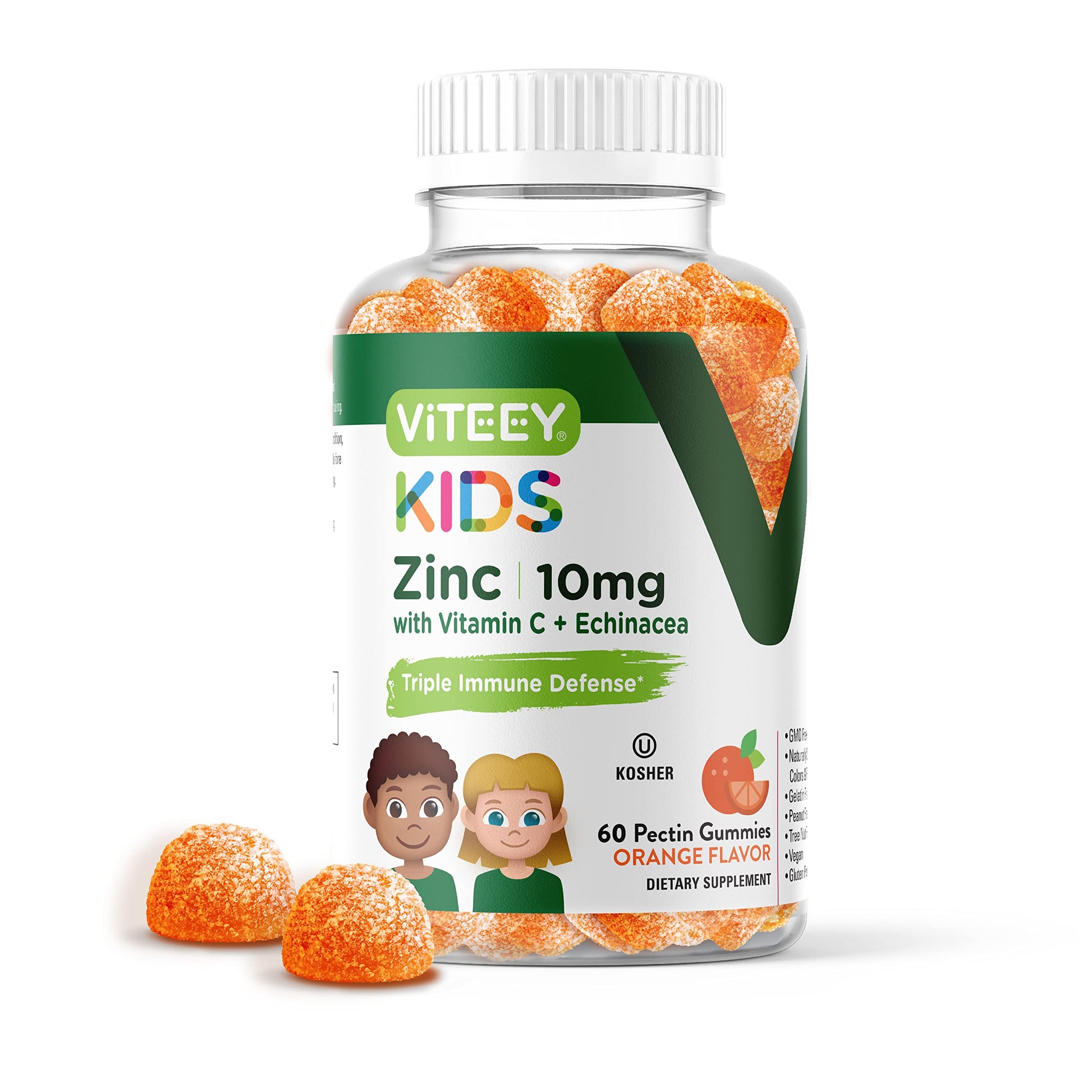 Viteey Zinc for Kids Gummies Pectin Gummy, 60 Count