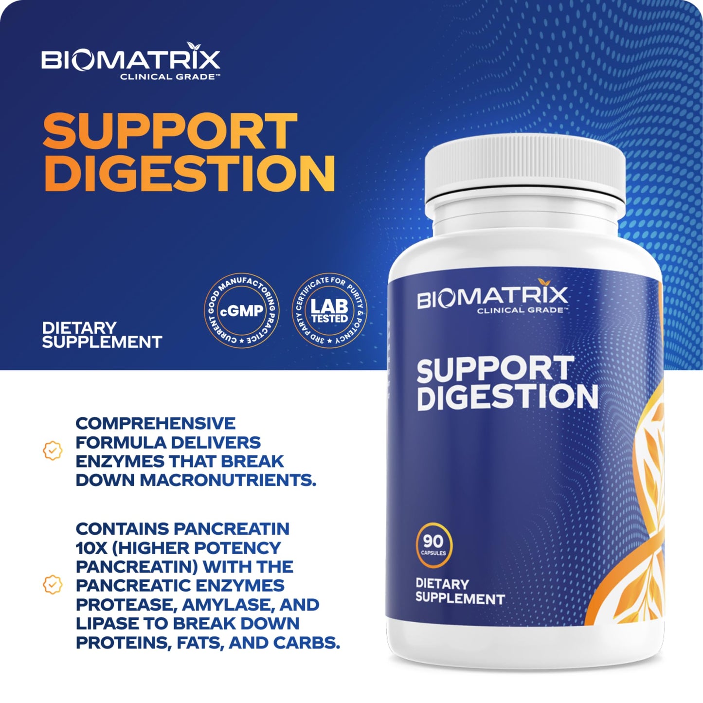 BioMatrix Digestive Enzymes Capsule 90 Count