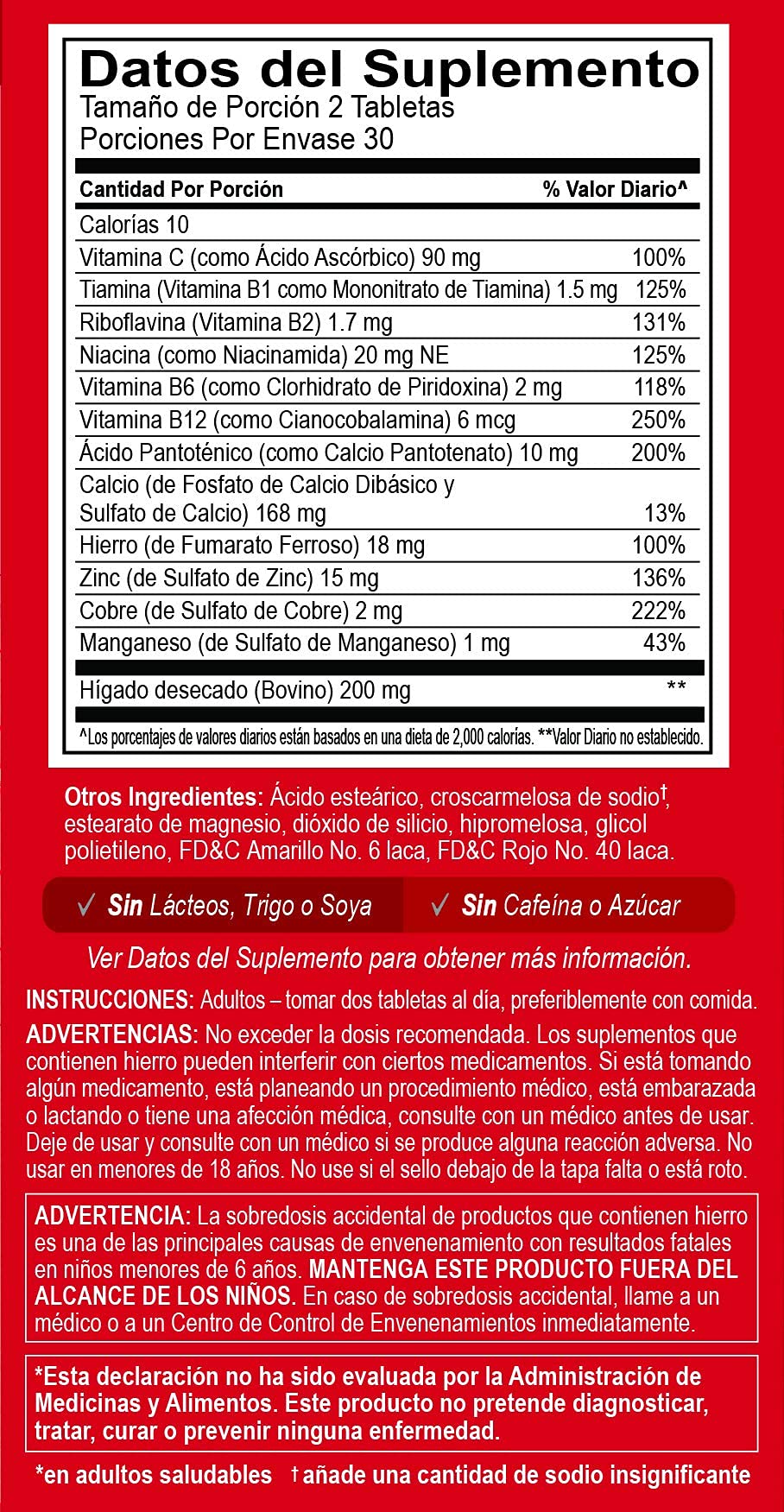 Globulo Rojo Iron Supplement Tablets 360