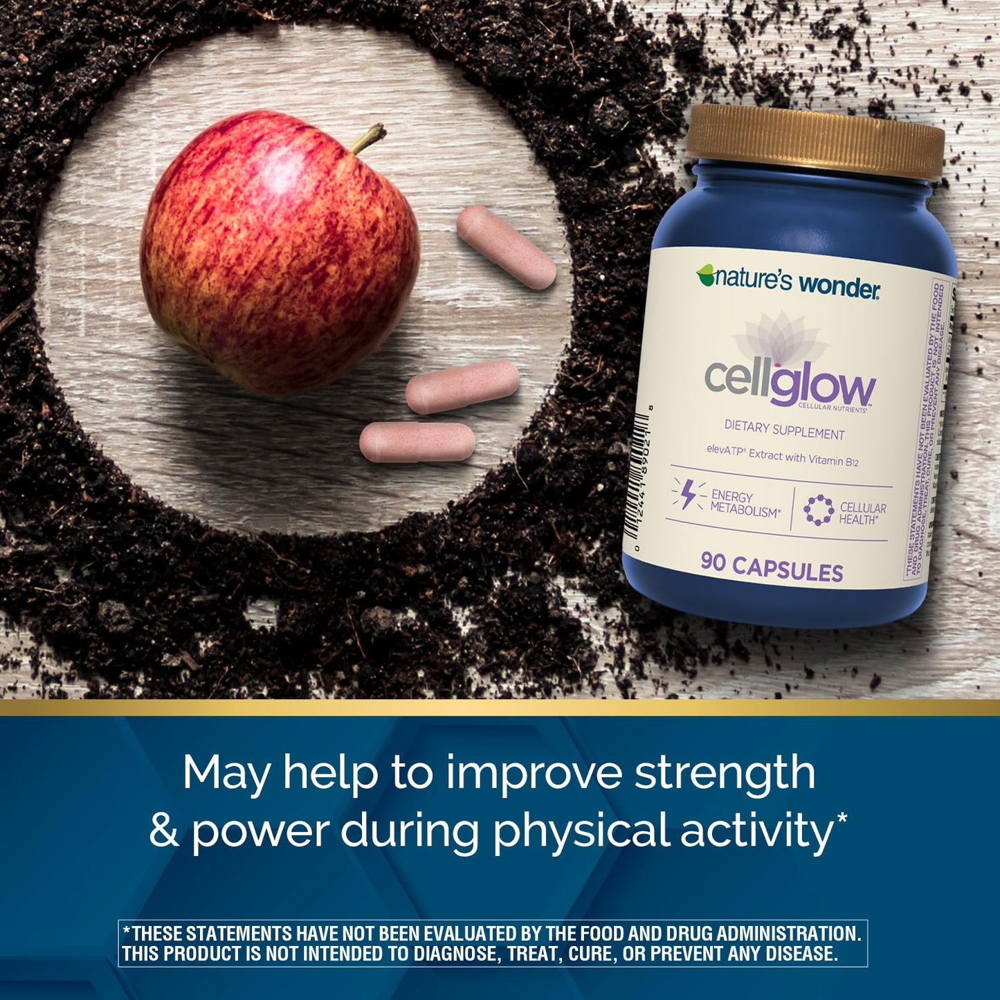 Nature's Wonder cellglow™ Dietary Supplement with elevATP, 90 Capsules