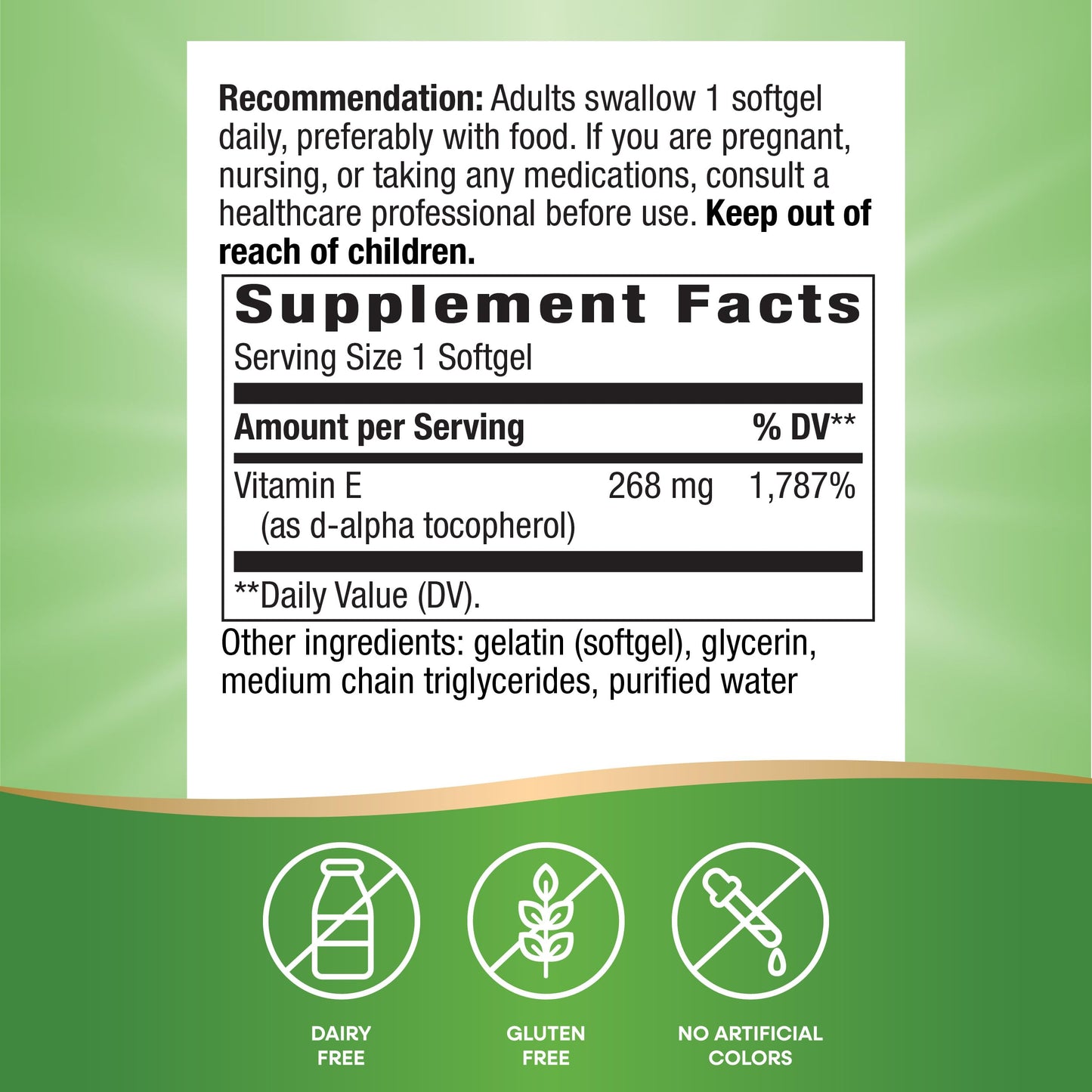 Nature's Way Vitamin E 400 IU Softgels, 200 Softgels