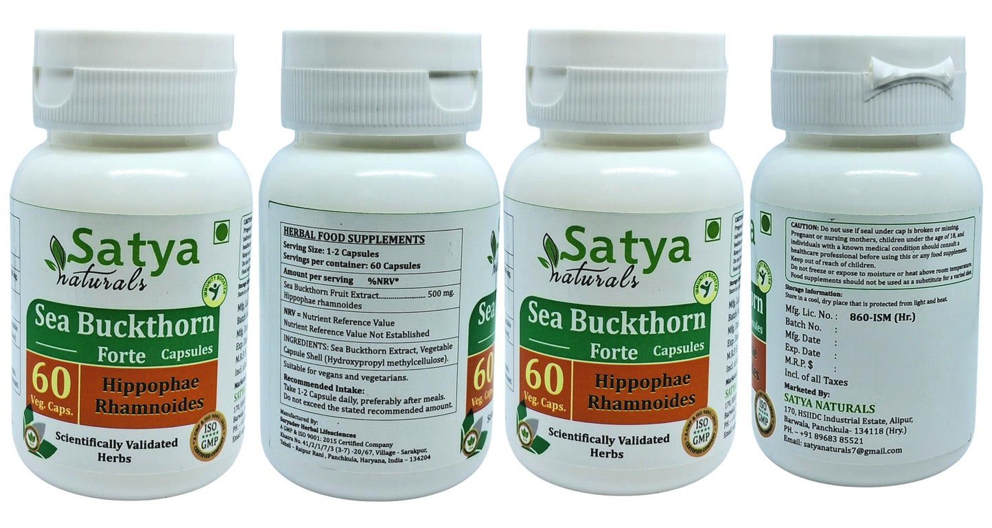 Satya Naturals Sea Buchthorn Forte Capsules 500 mg, 240 Capsules