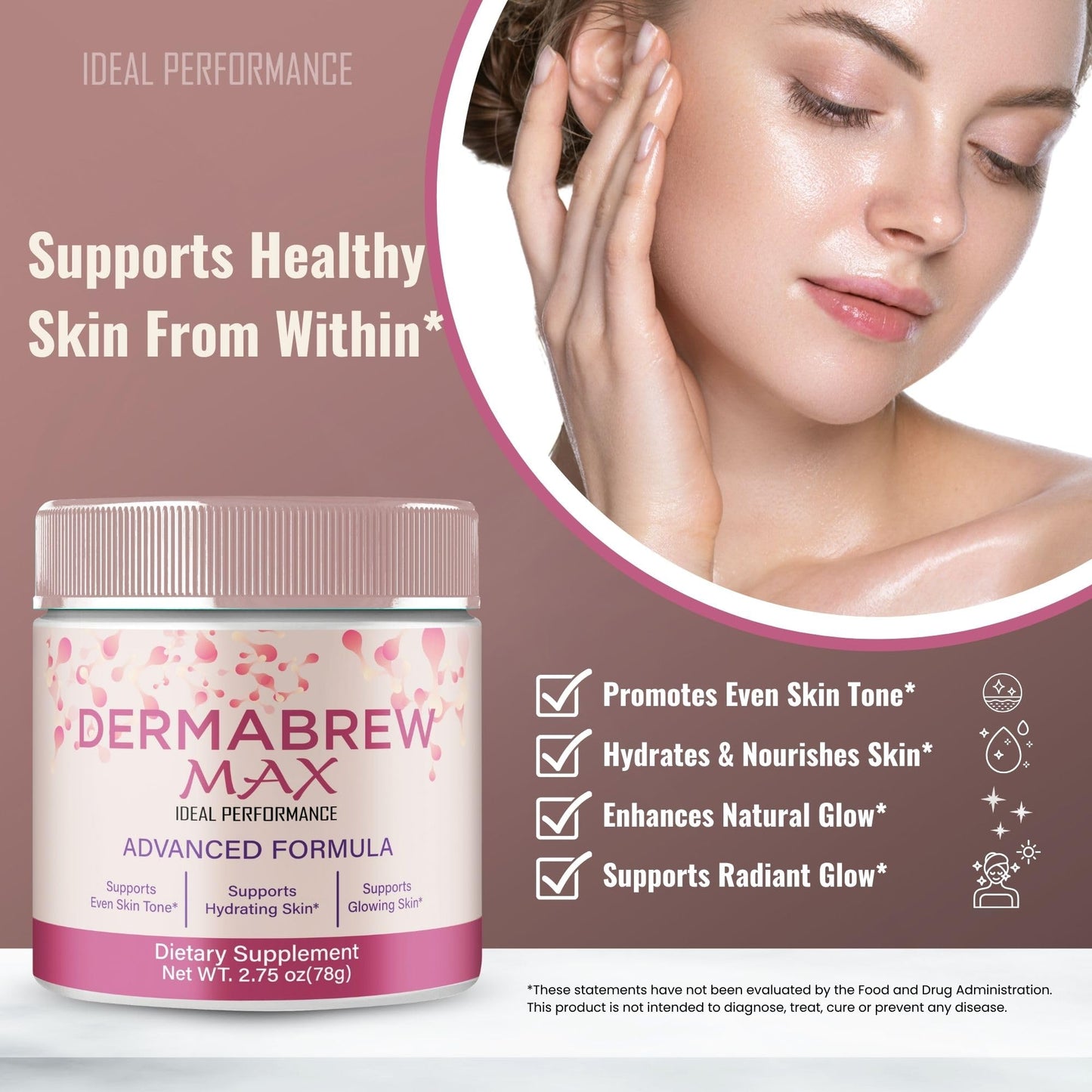 IDEAL PERFORMANCE DermaBrew Max Powder, 2.75 oz