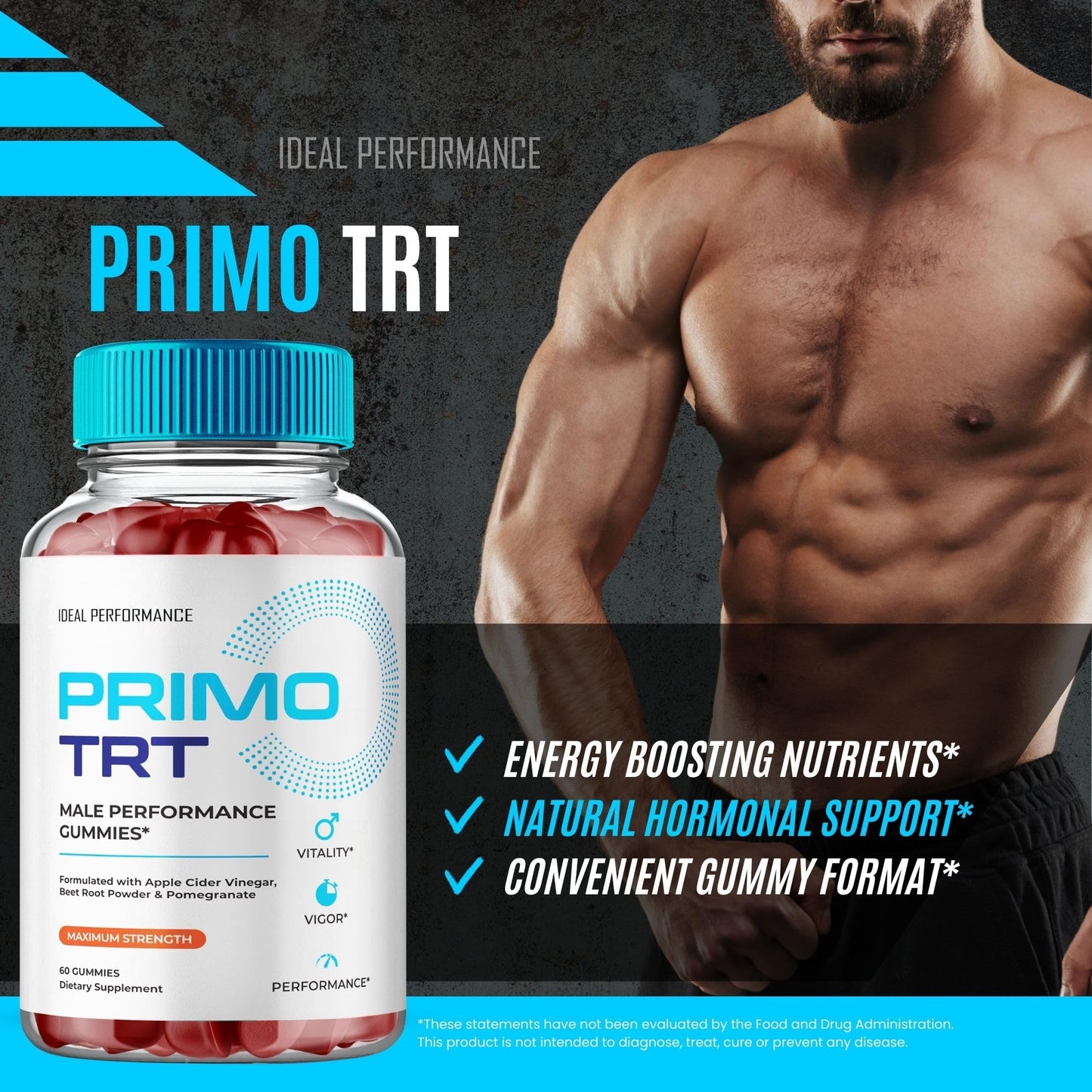 IDEAL PERFORMANCE Primo TRT Gummies 120 Gummies