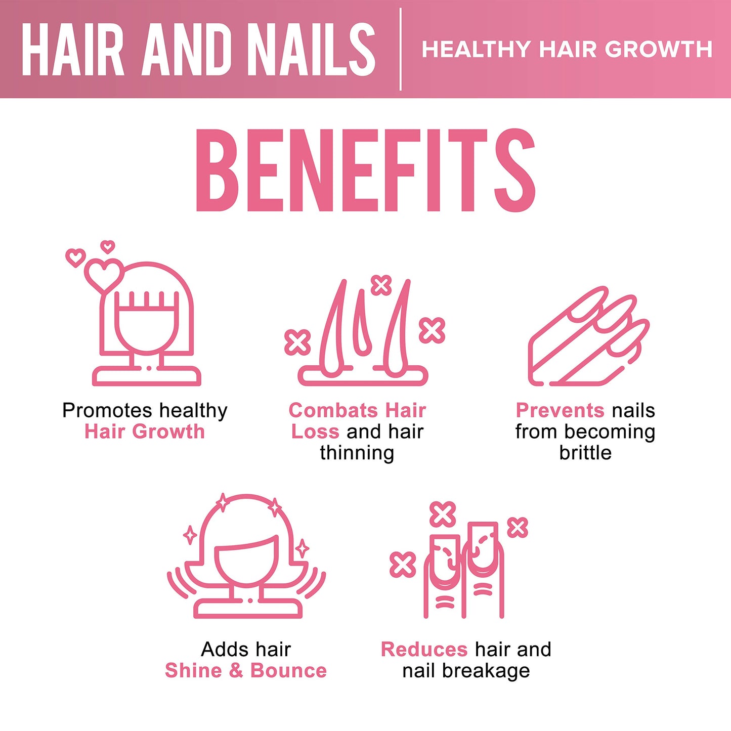 OPTML Hair and Nail Vitamins for Hair Growth and Thickness, Biotin-Infused Hair Pills, 60 Capsules