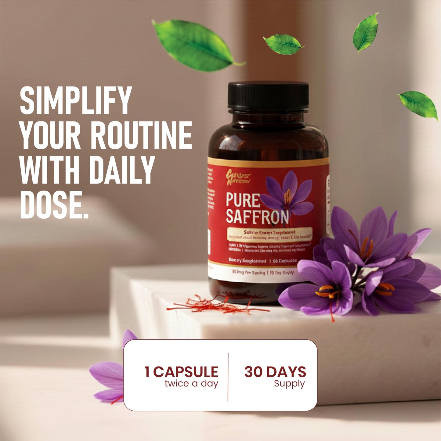 Catalyst Nutrition Pure Saffron Extract Capsules, 60 Capsules