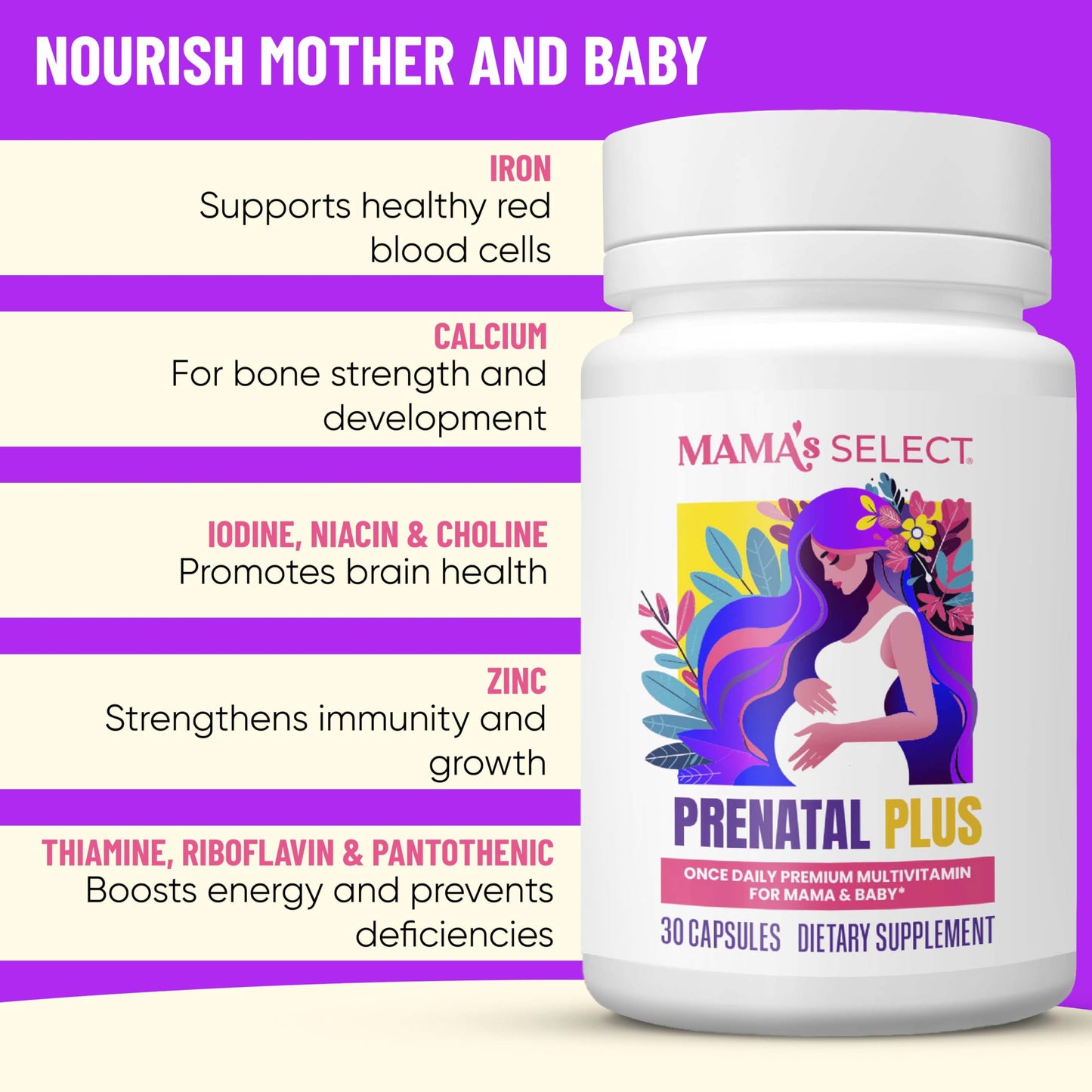 Mama's Select Prenatal Vitamin & Probiotic Bundle 60 Capsules